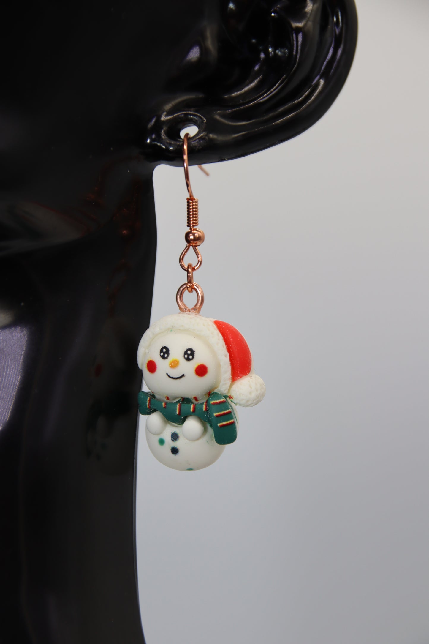Snowman, Christmas, Shephard Hook Earrings (Gold, Silver & Rose Gold)