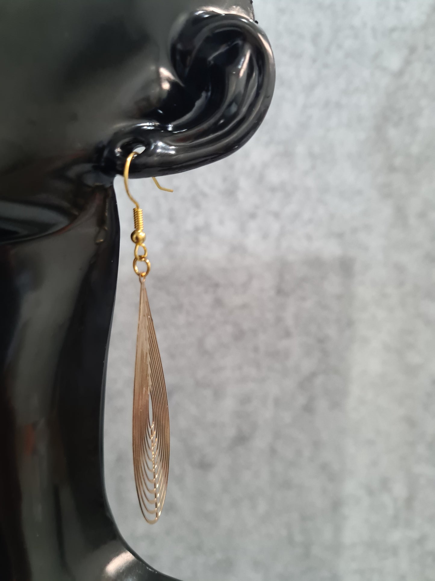 Teardrop Earrings, Gold, (Ball Stud/Shepherd Hook