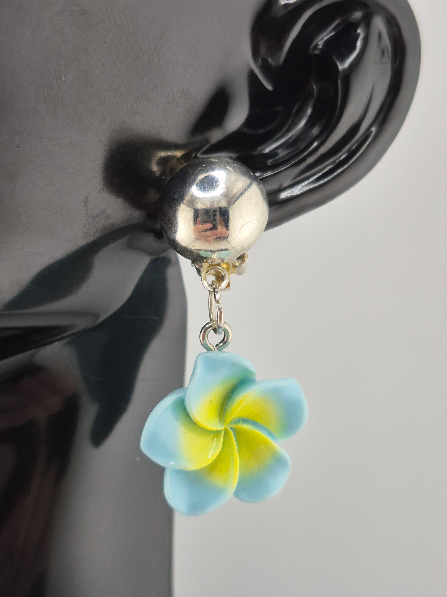 Flower Silver Clip-On Earrings