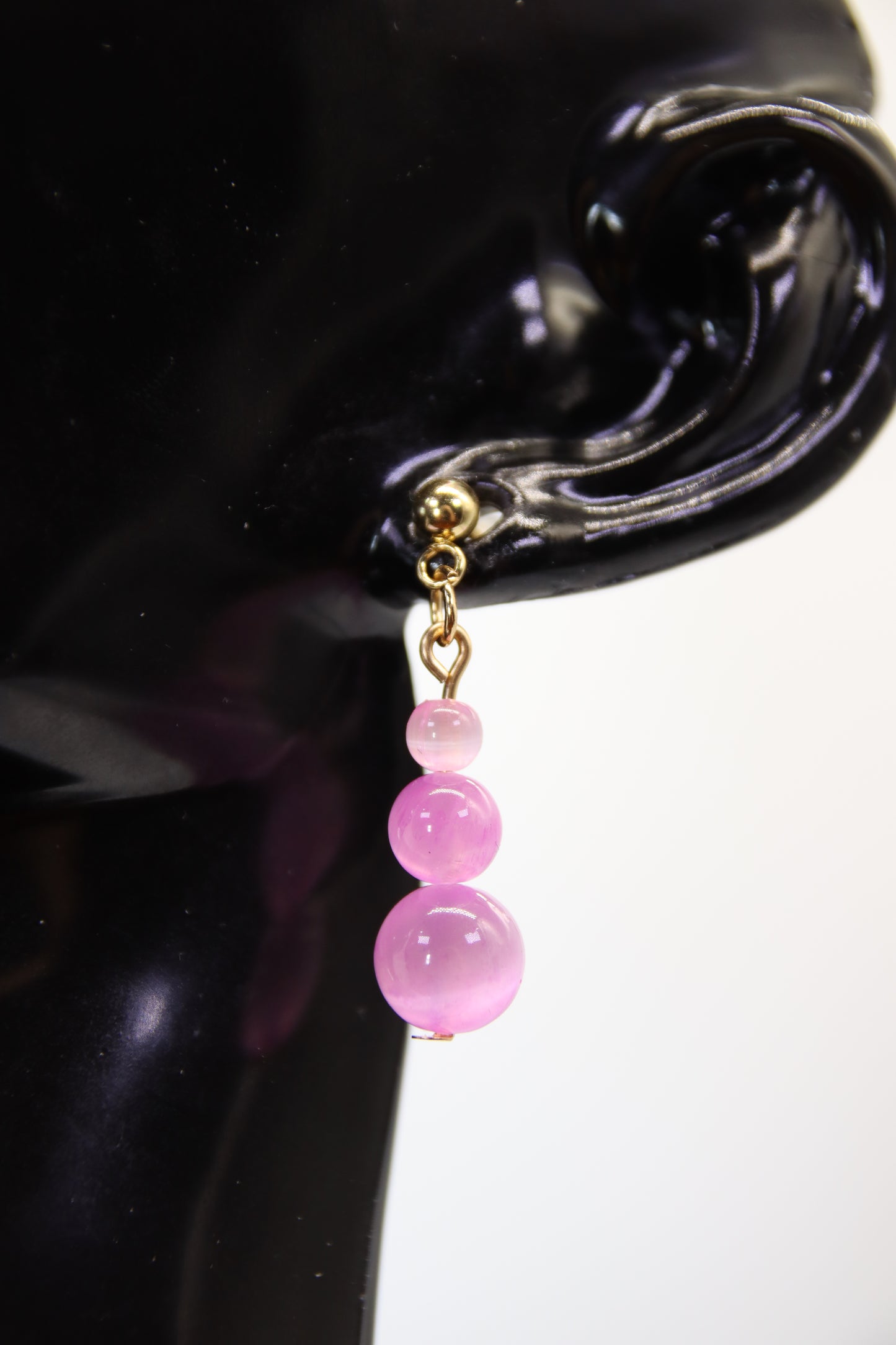 Cats Eye Teardrop Stud Earrings (Gold/Silver)