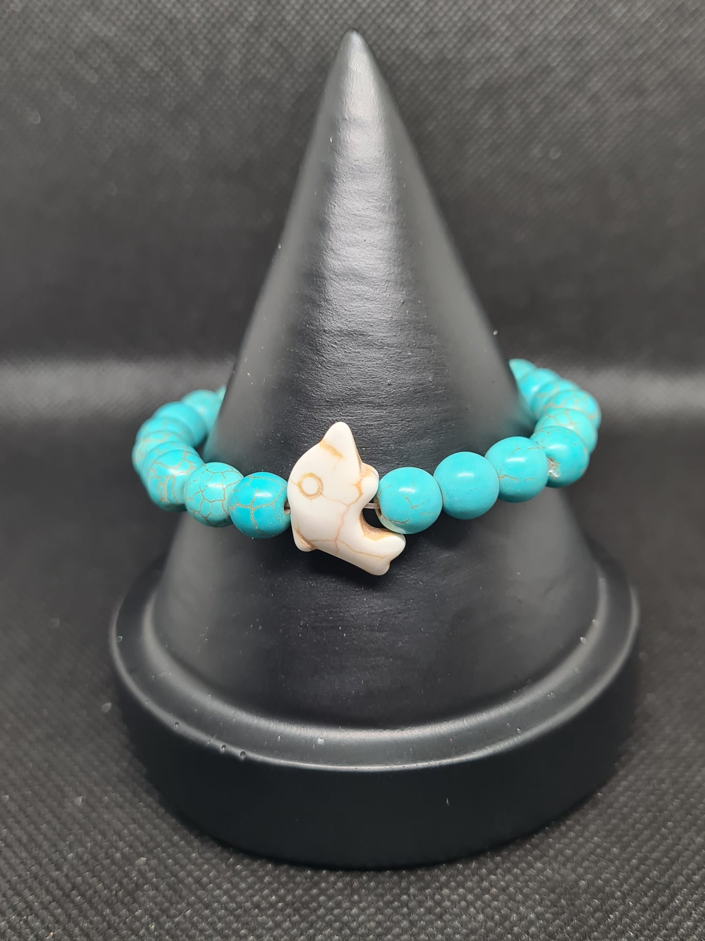 Turquoise Dolphin (Black/Rose Quartz/Turquoise Beads), (White/Turquoise Dolphin)