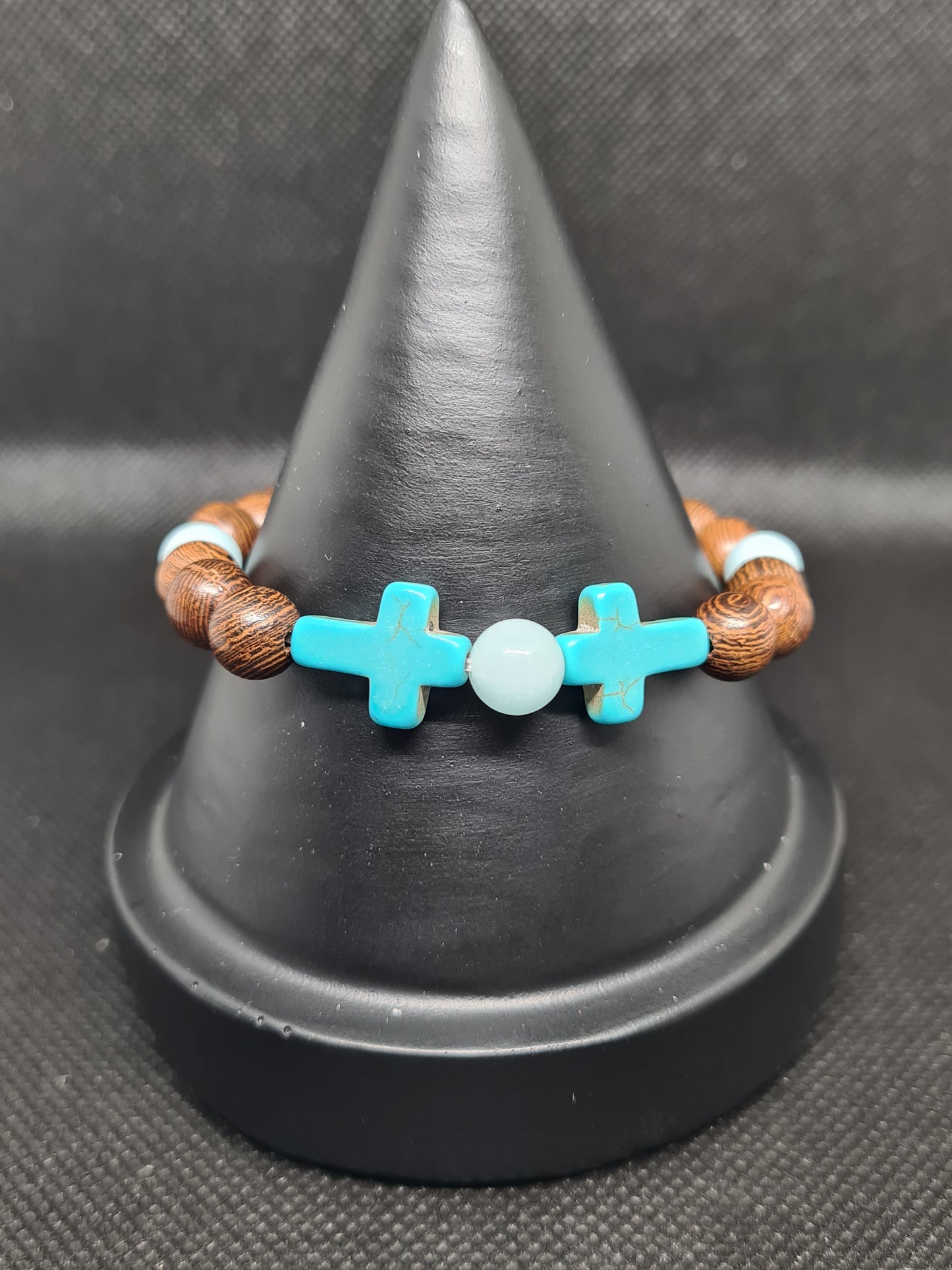 Natural Wooden Bracelet, Luminous, Cross