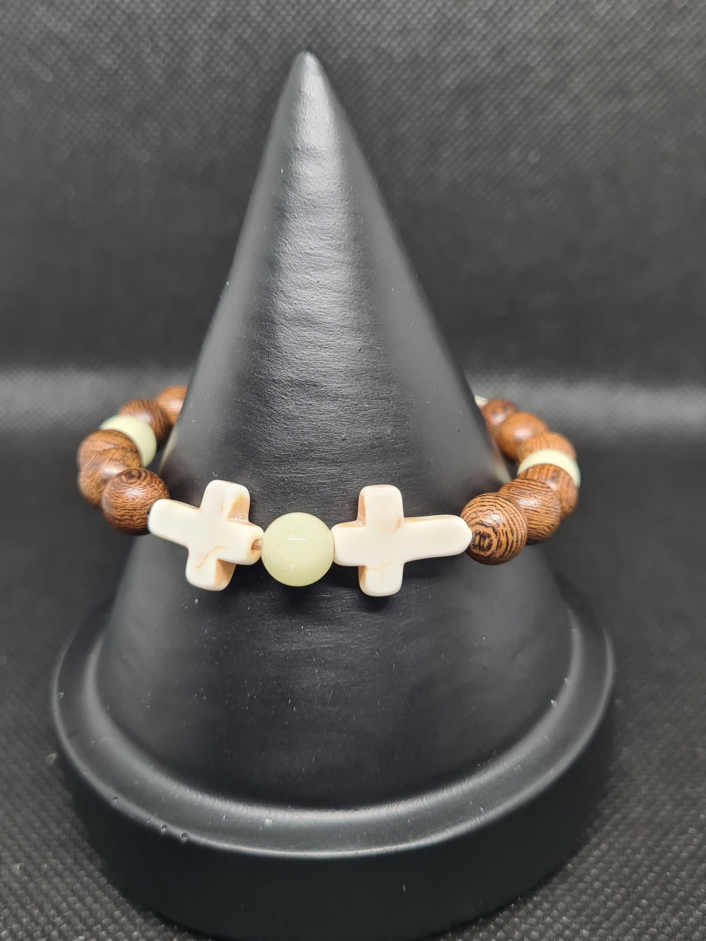 Natural Wooden Bracelet, Luminous, Cross