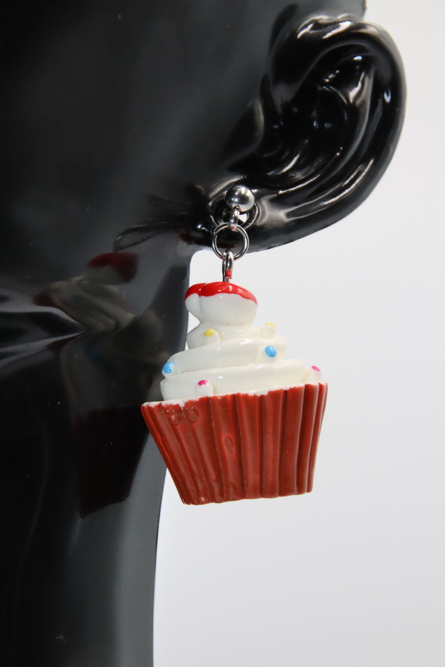 Cupcake, Assorted, Earrings, Silver Studs