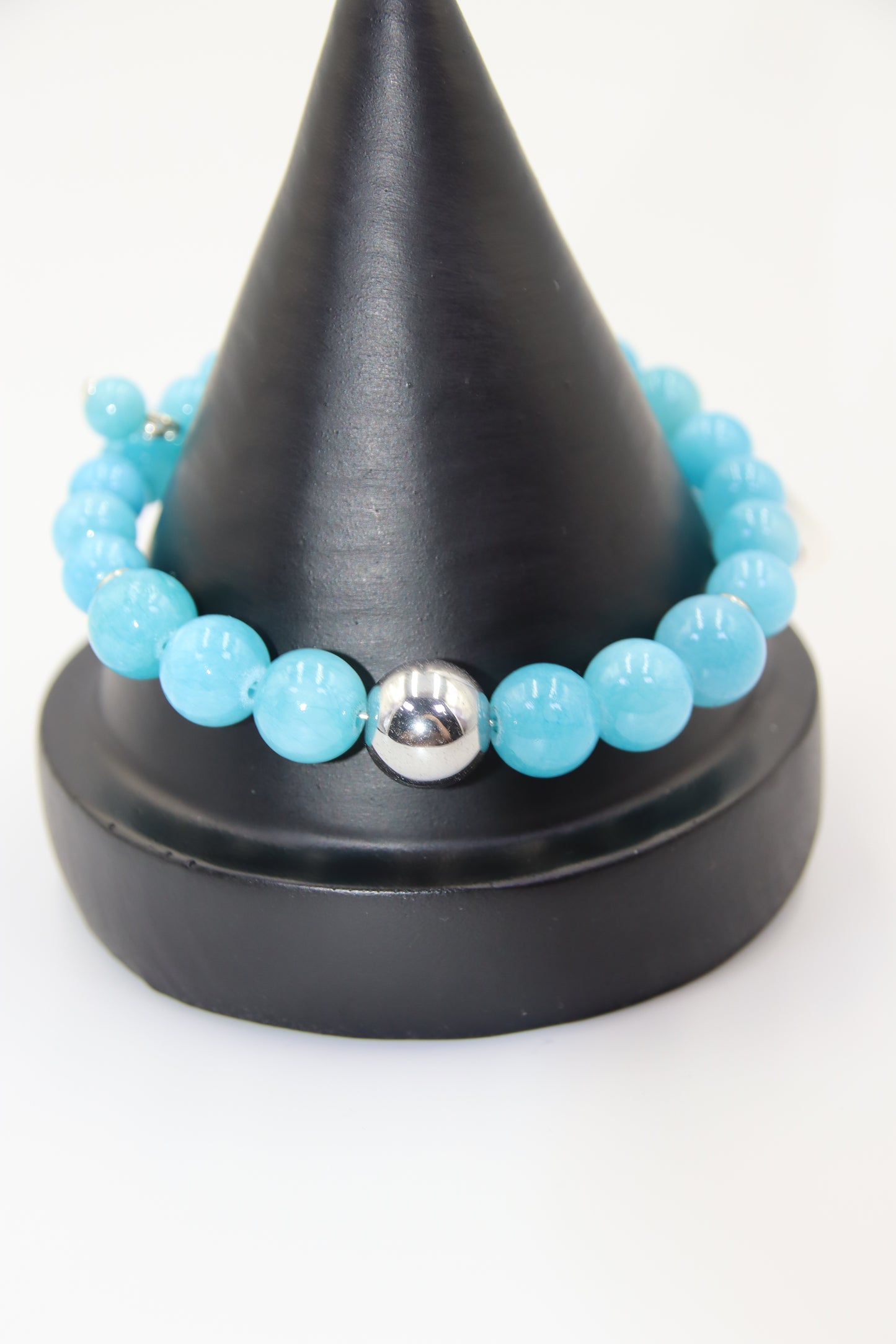 Blue Jade Memory Bracelet