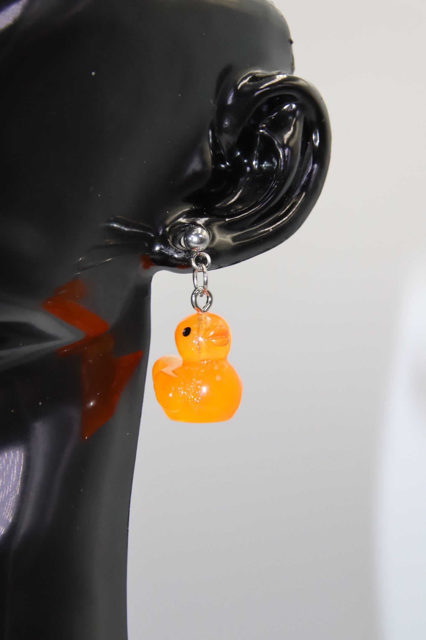 Luminous Duck Ball Stud Earrings, Silver