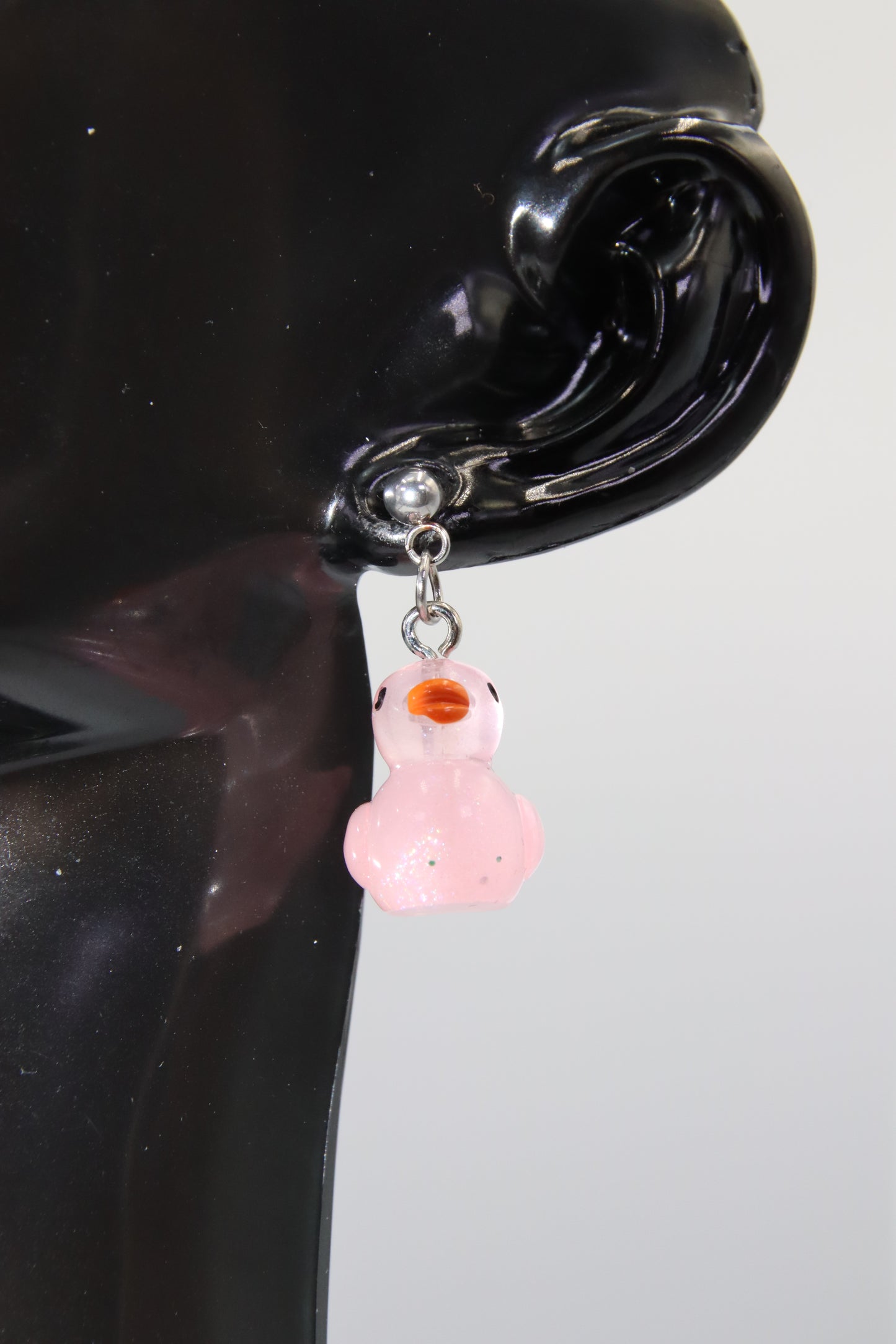 Luminous Duck Ball Stud Earrings, Silver