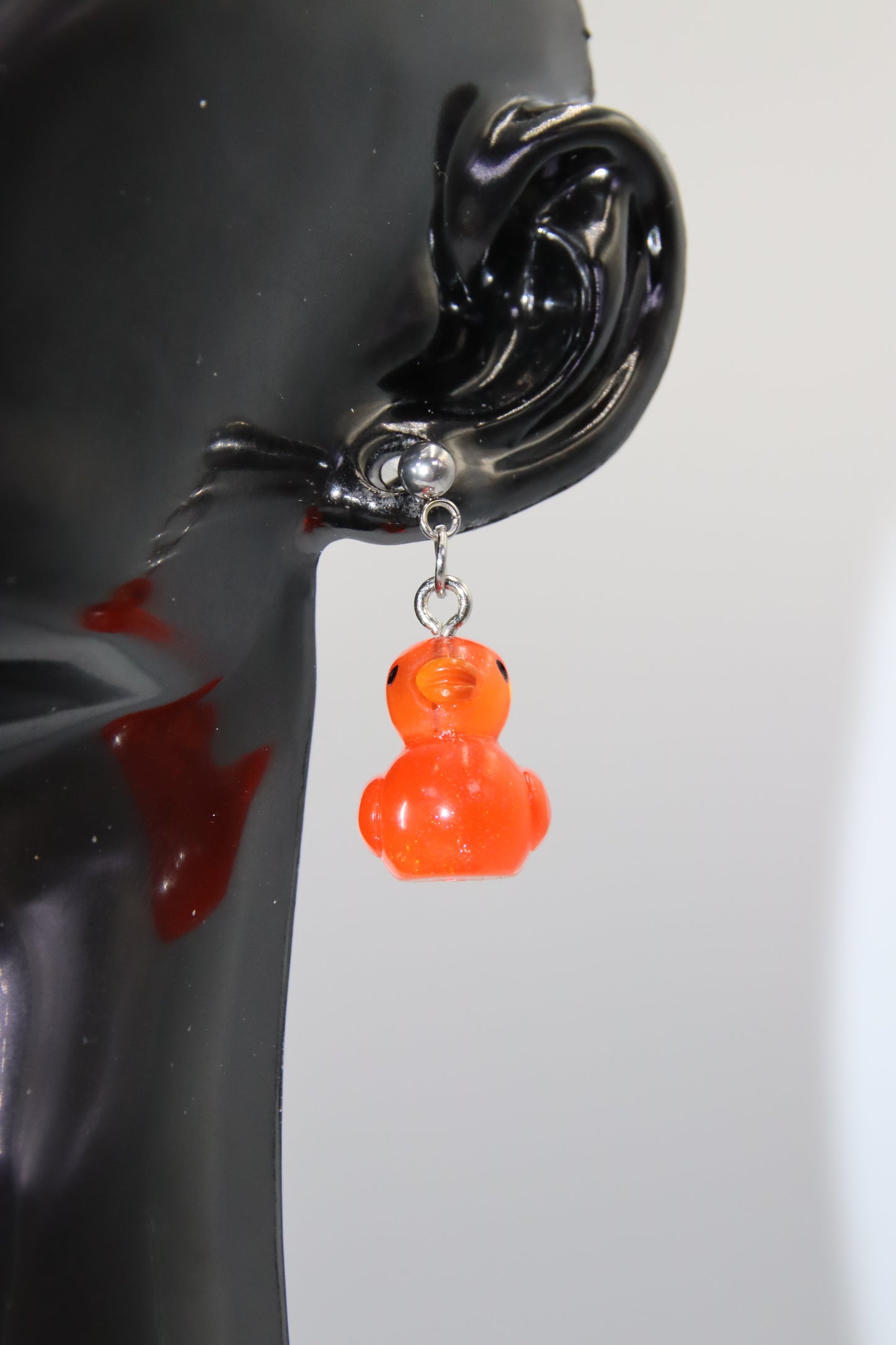 Luminous Duck Ball Stud Earrings, Silver