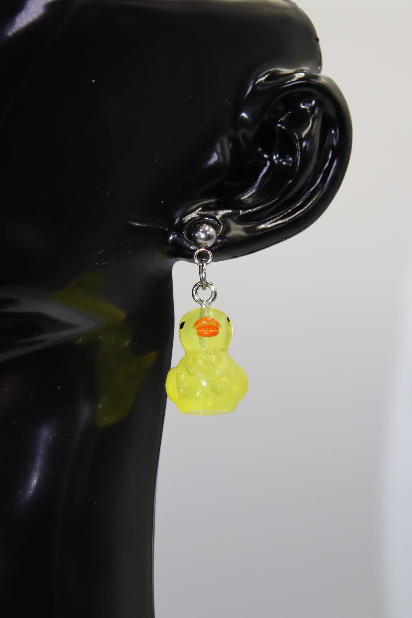 Luminous Duck Ball Stud Earrings, Silver