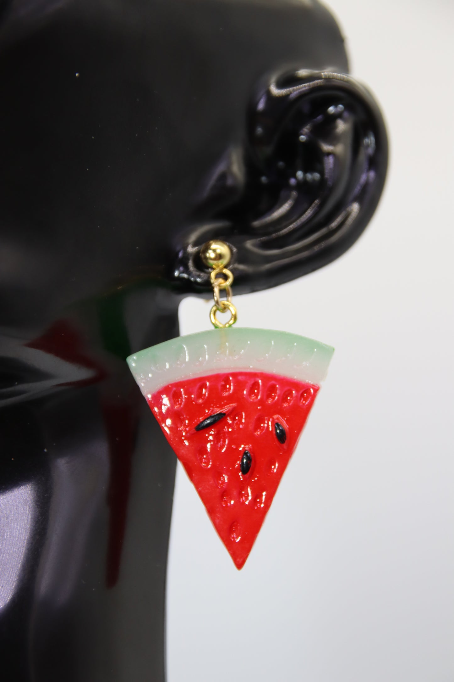 Watermelon Slice Ball Stud Earrings (Gold, Silver & Rose Gold)