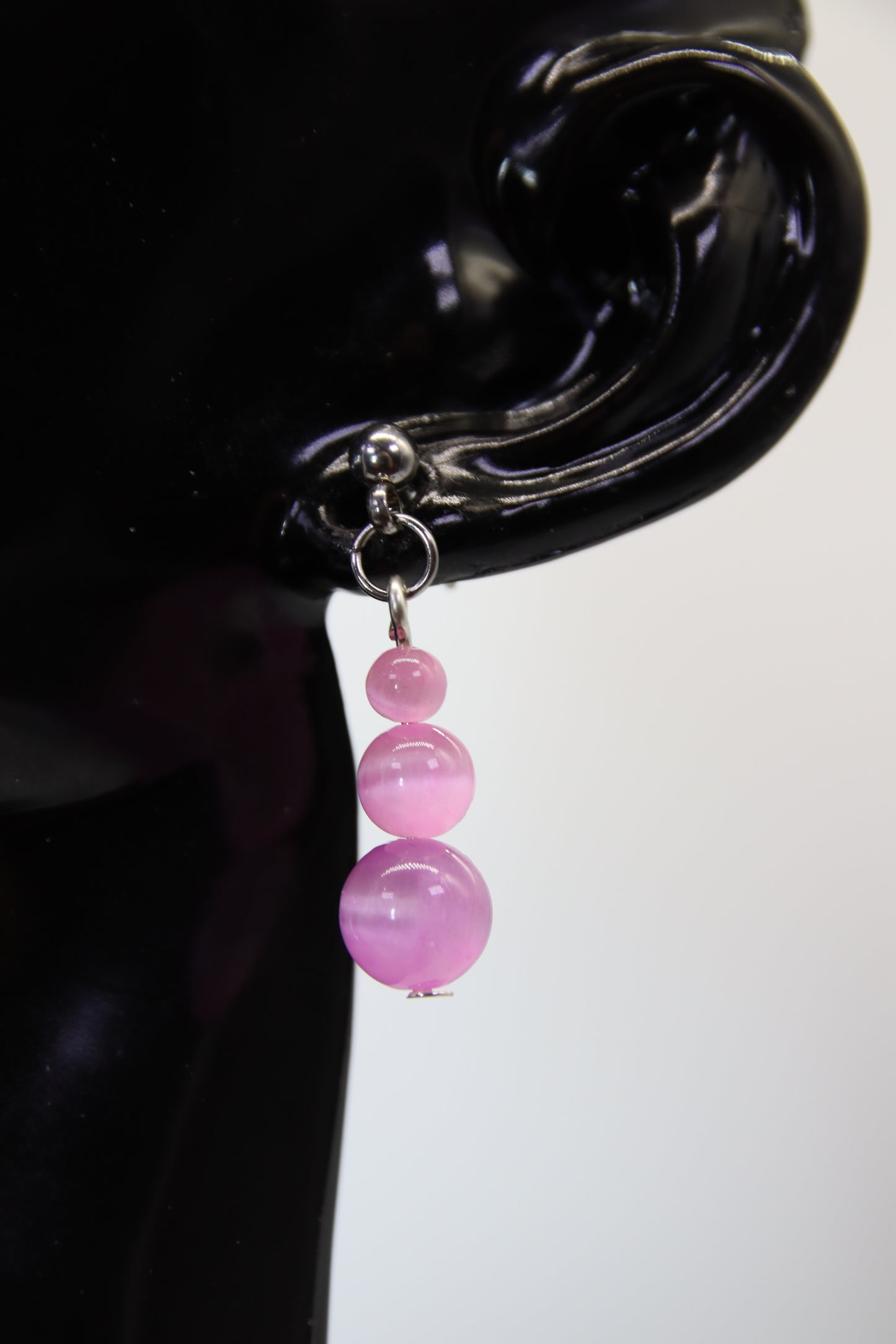 Cats Eye Teardrop Stud Earrings (Gold/Silver)