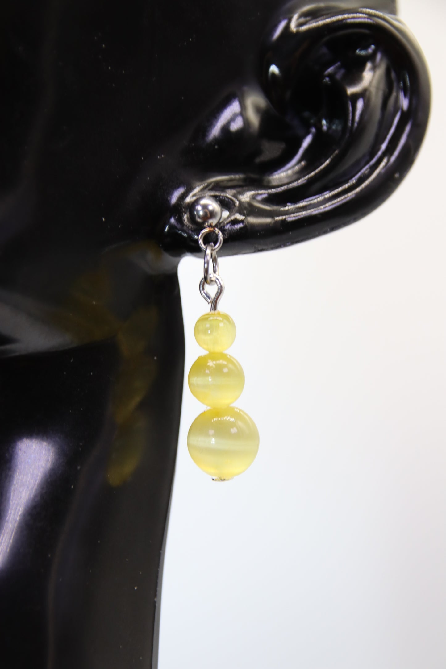 Cats Eye Teardrop Stud Earrings (Gold/Silver)