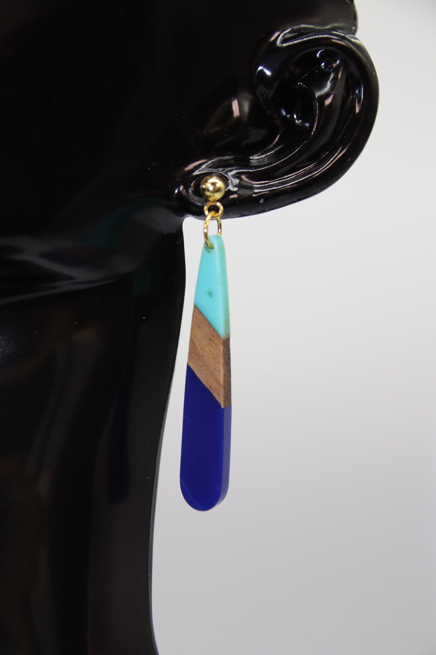 Bohemian Style Resin/Wood Teardrop Earrings