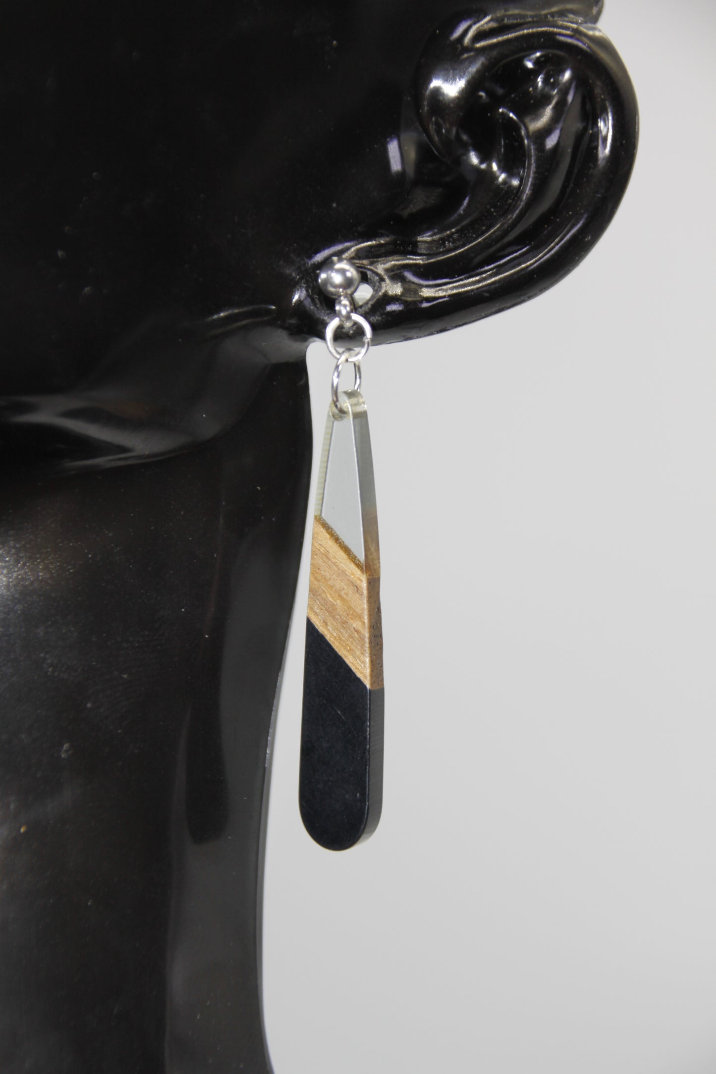 Bohemian Style Resin/Wood Teardrop Earrings