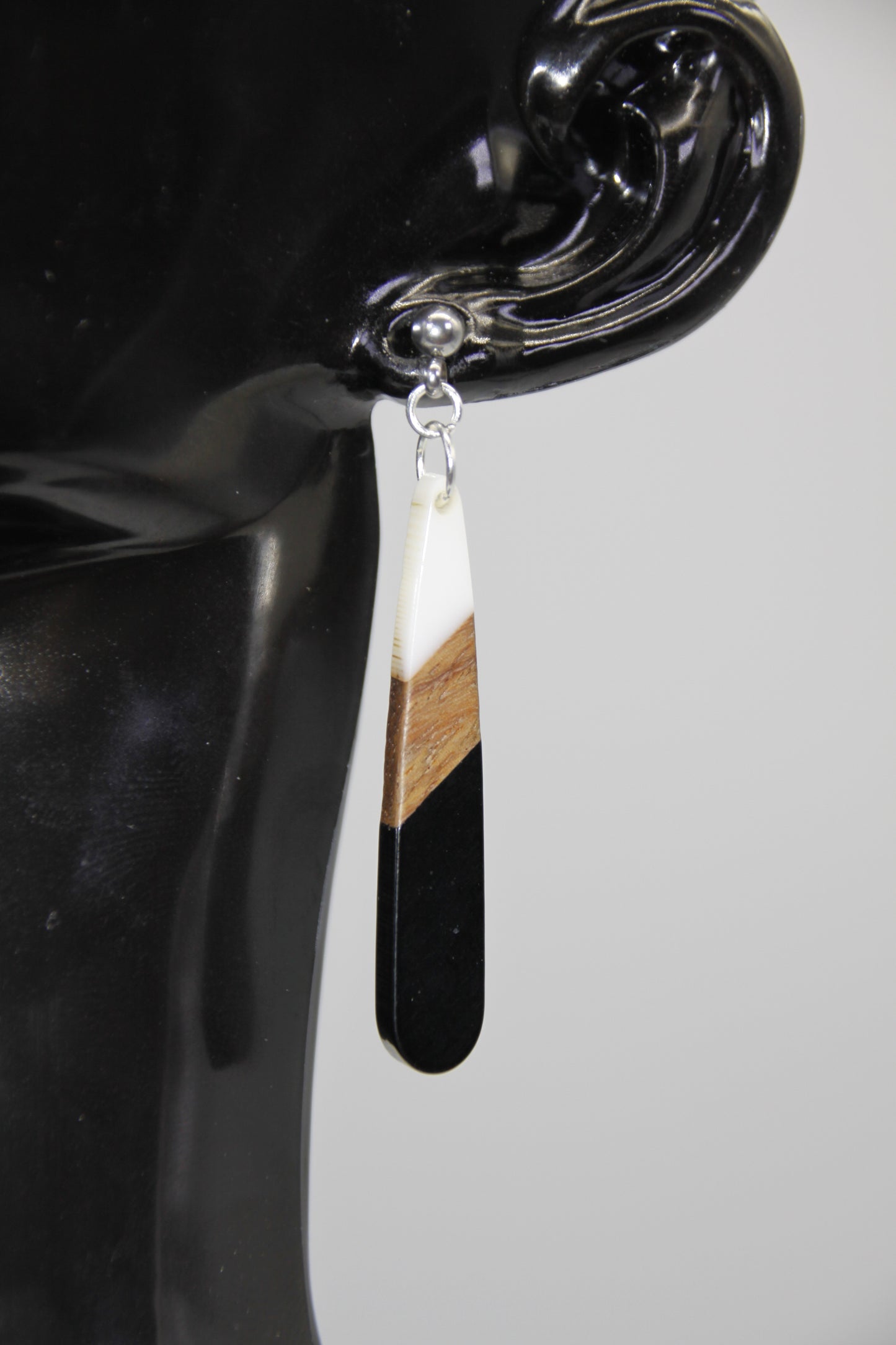 Bohemian Style Resin/Wood Teardrop Earrings