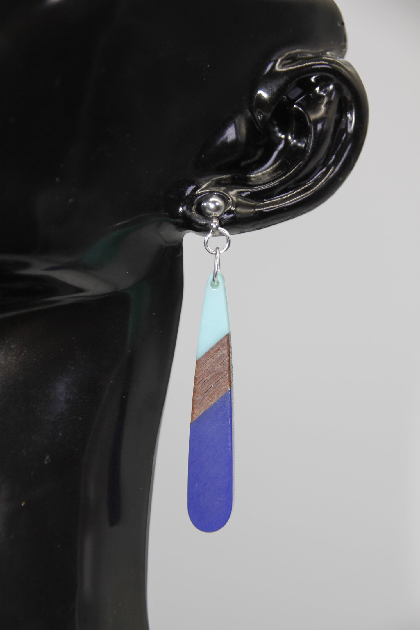 Bohemian Style Resin/Wood Teardrop Earrings