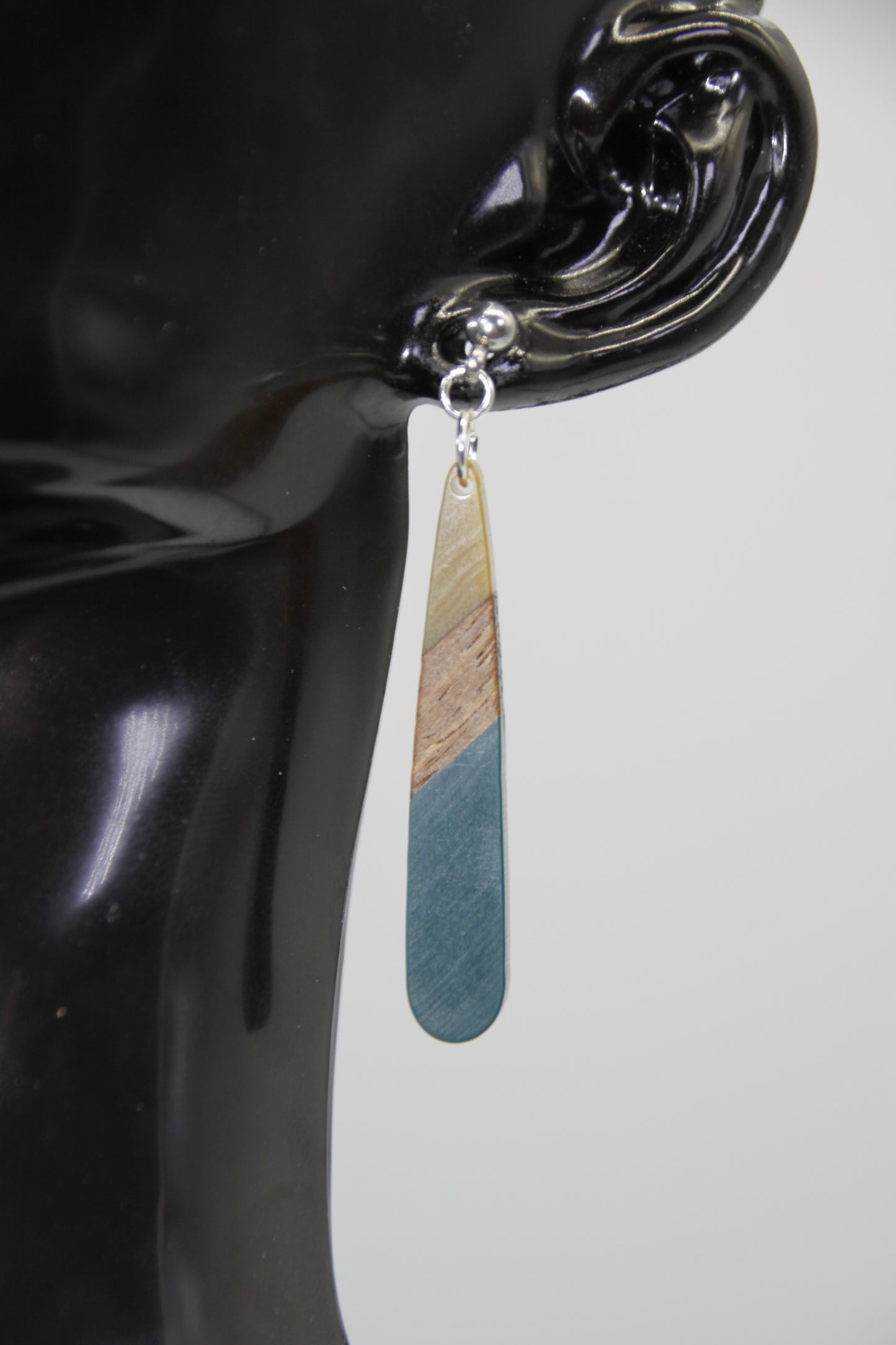 Bohemian Style Resin/Wood Teardrop Earrings