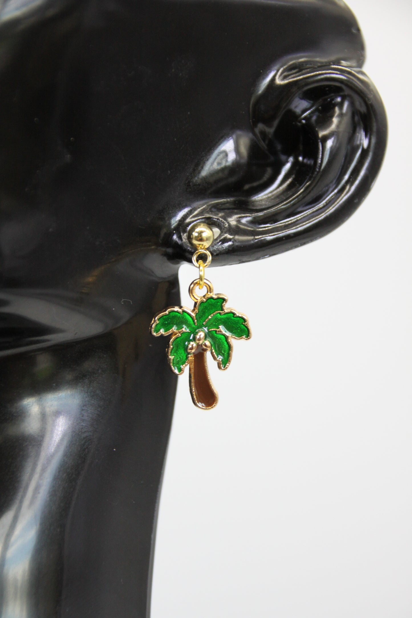 Coconut Tree, Gold Stud, Earrings