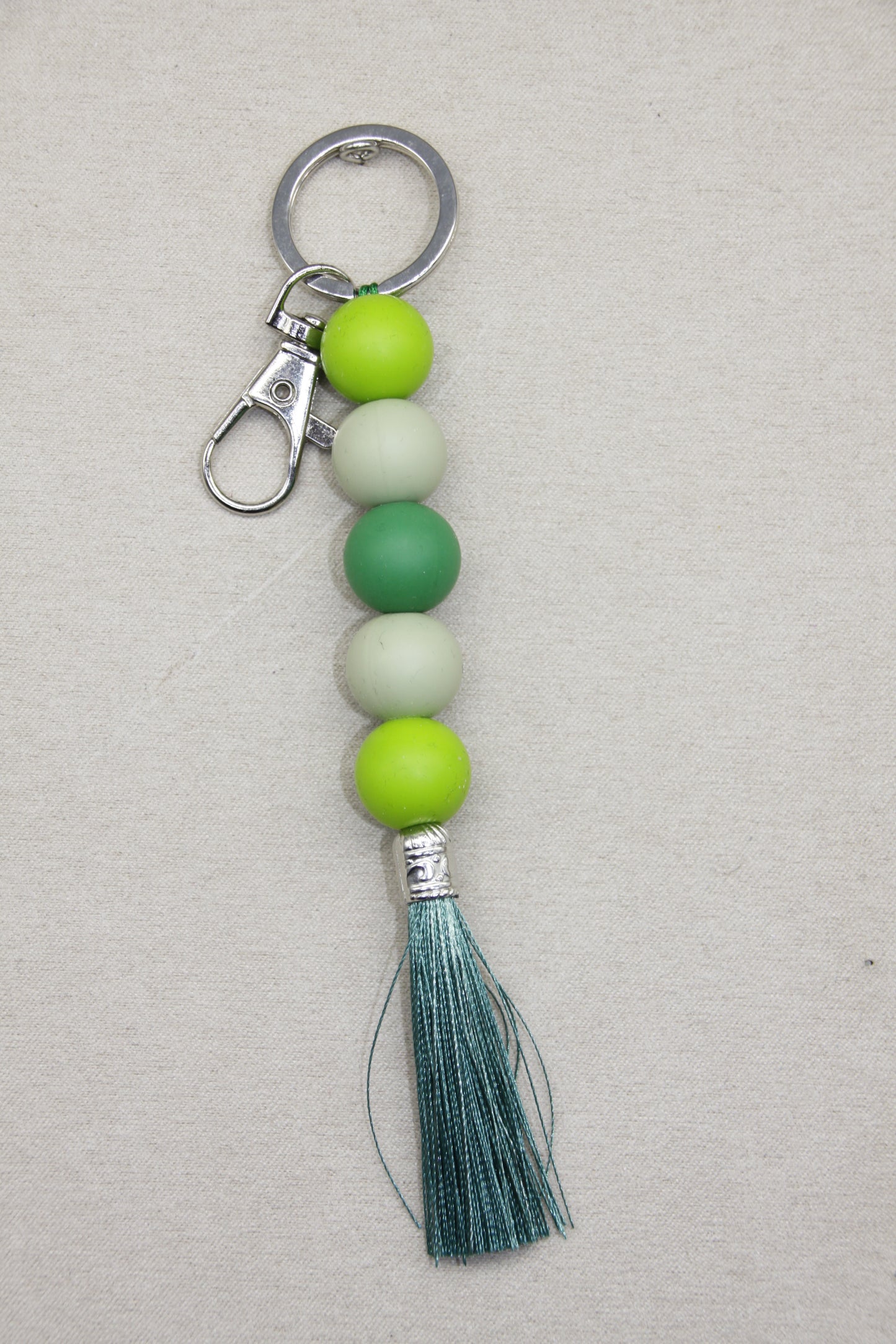 Silicone Coloured Bead Lanyard Keychains