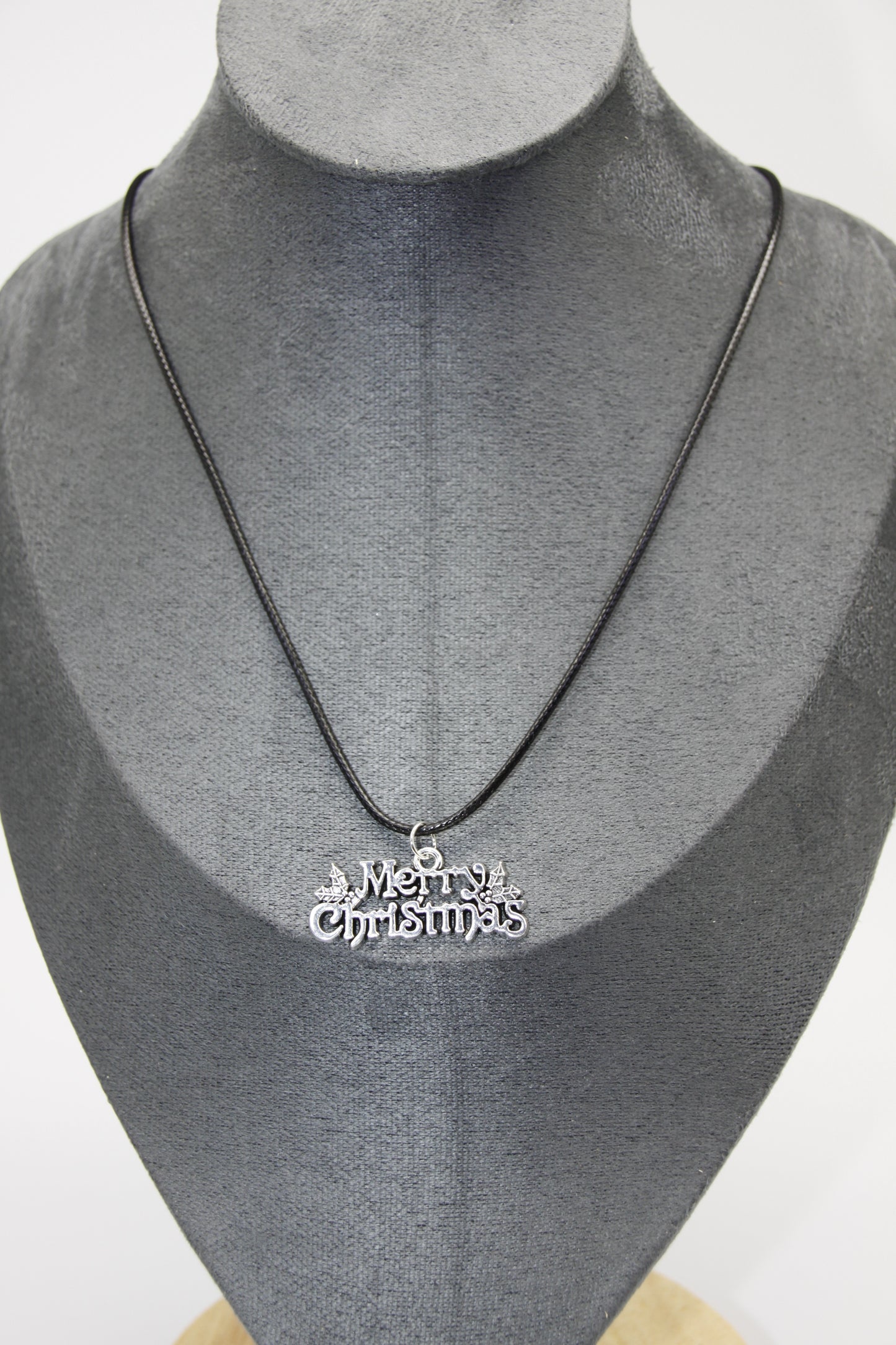 Merry Christmas, Leather Necklace