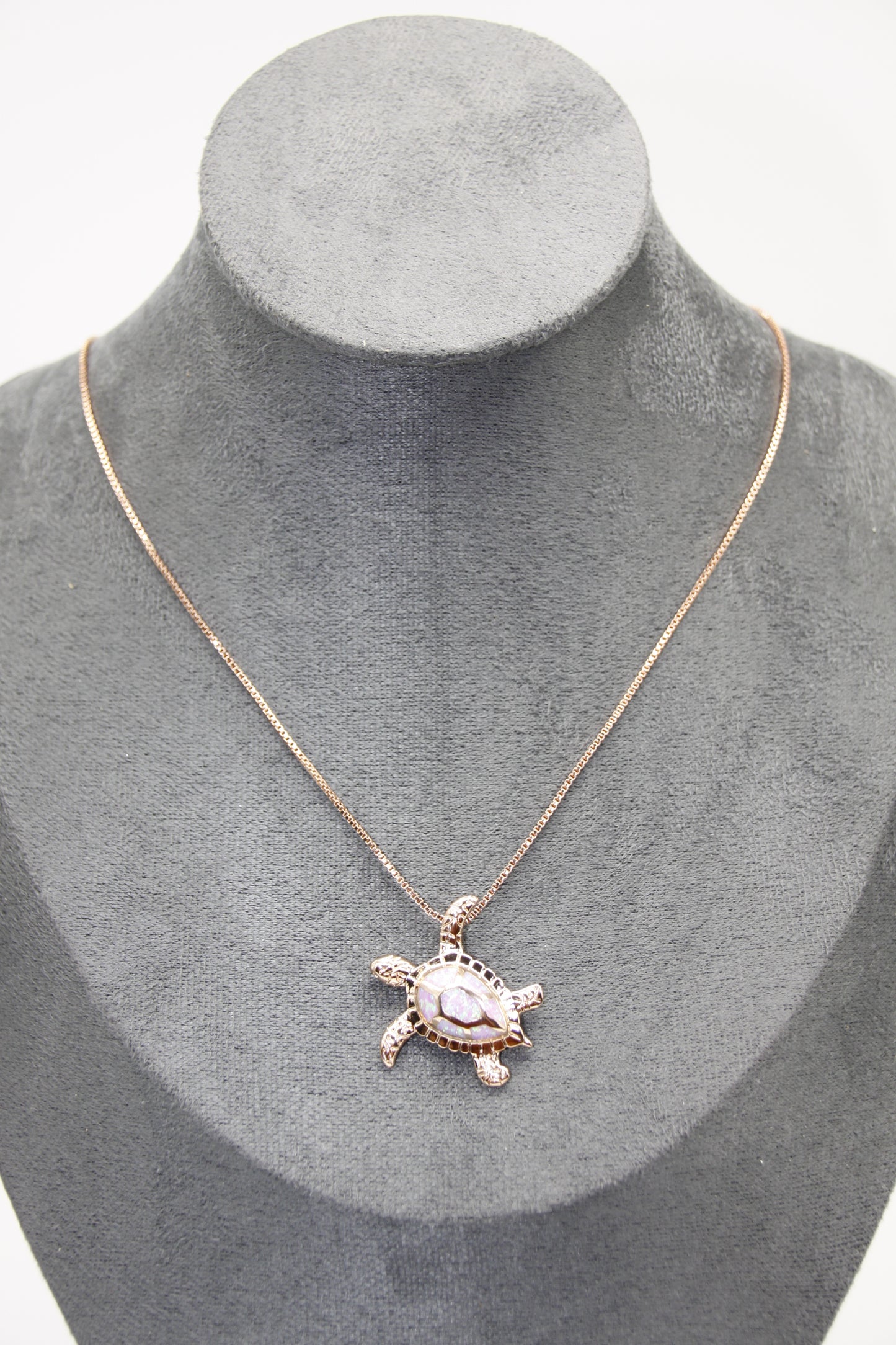 Ocean Turtle, Opal Inlaid, 18k Gold Plated Necklace with Charm