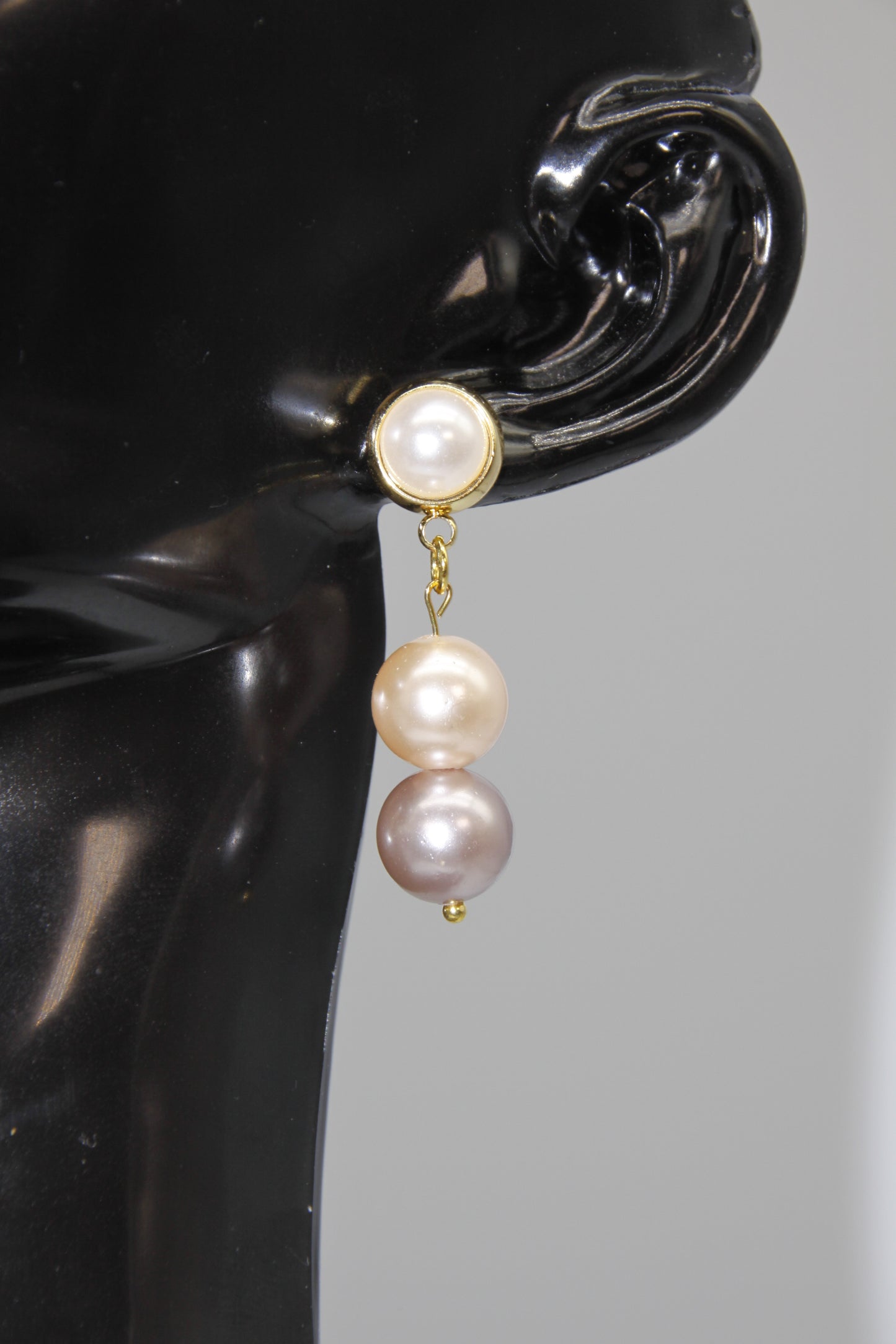 Faux Pearl, Shell Pearl Champagne colour, Earrings
