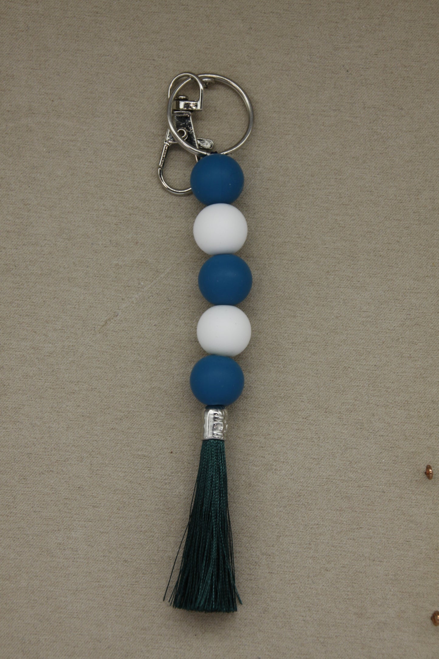 Silicone Coloured Bead Lanyard Keychains