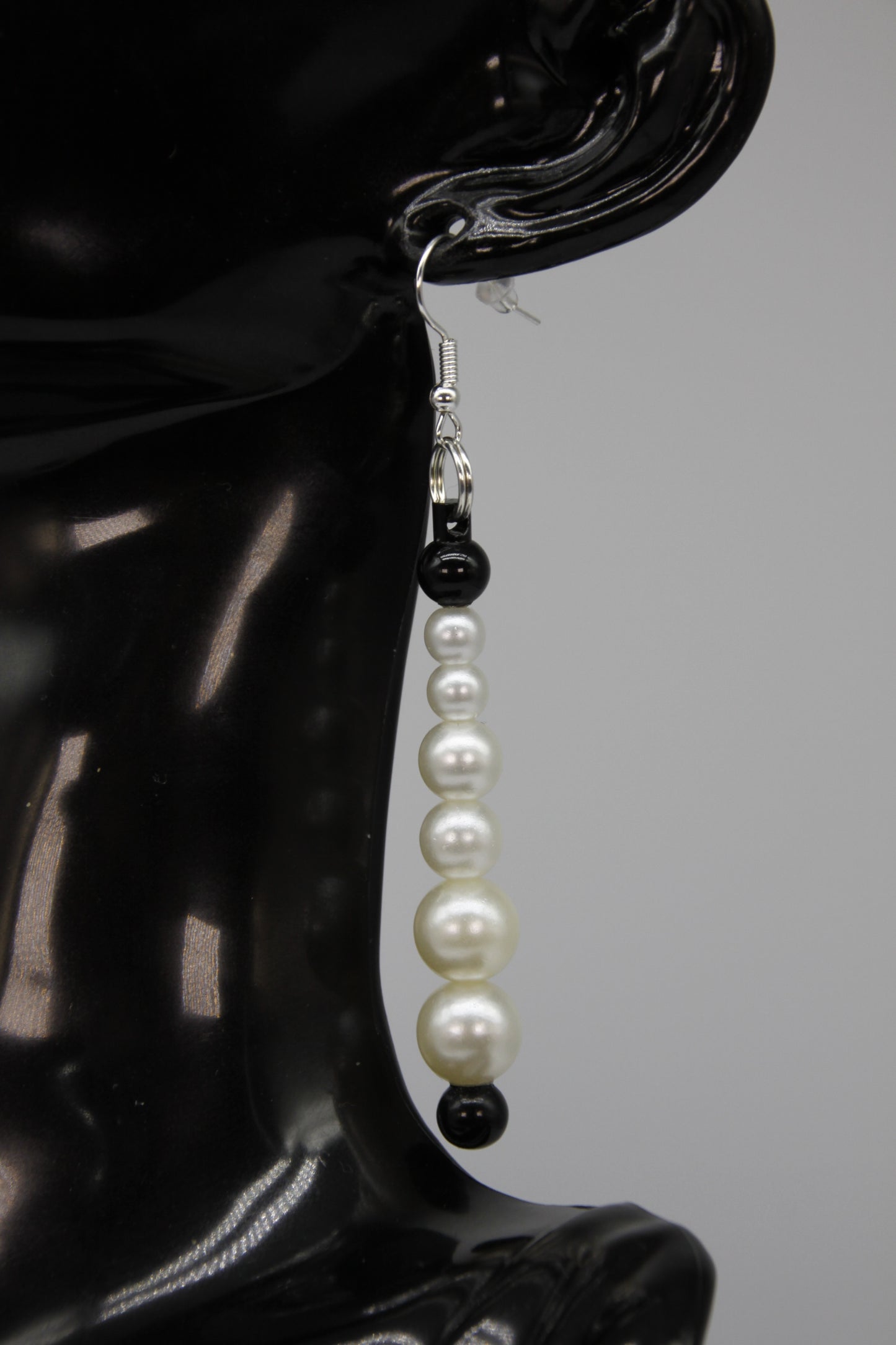 Faux Pearl, Shephard Bar Earrings (Gold, Rose Gold, Silver)