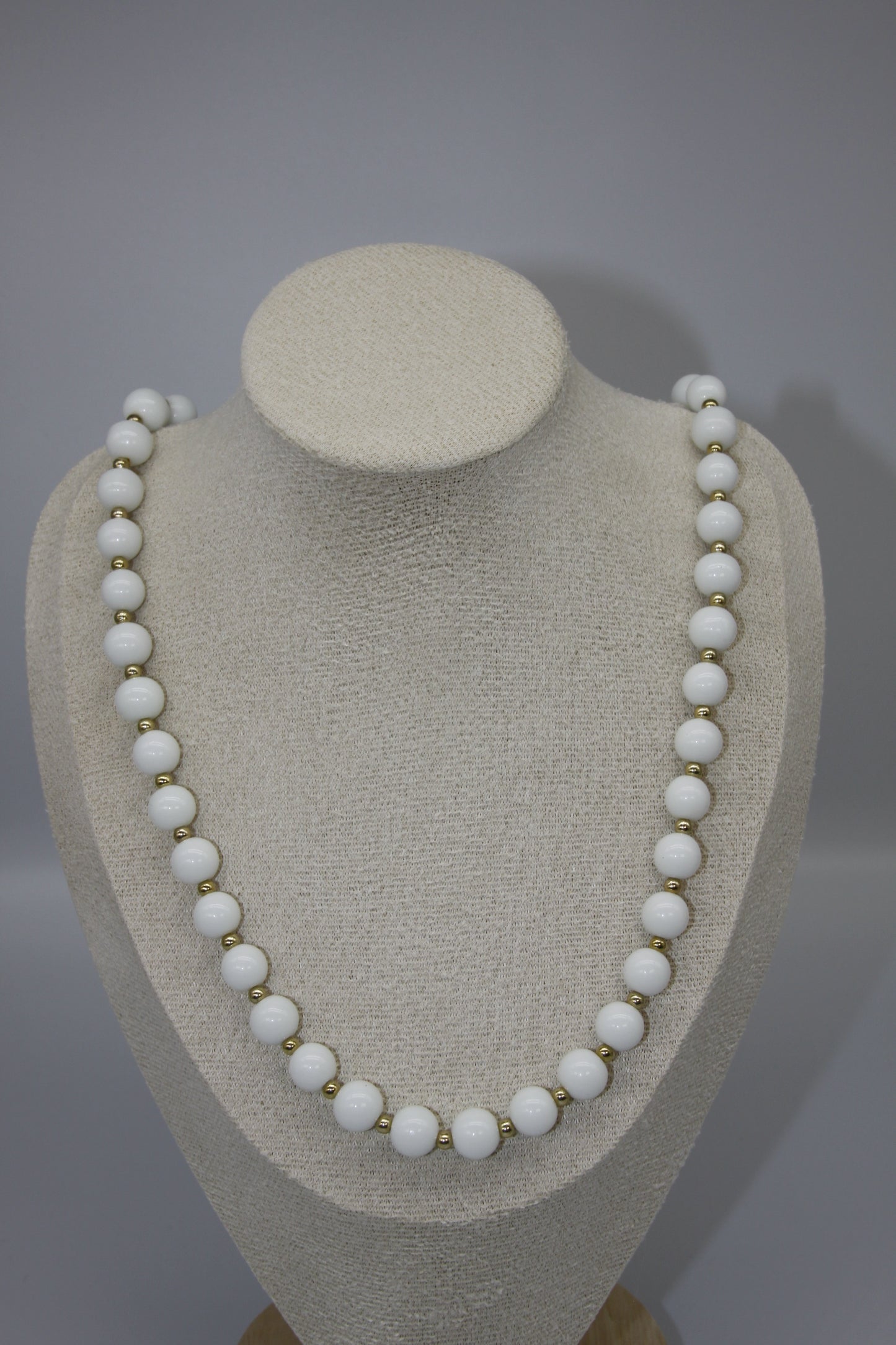 White Onyx and Gold Necklace, 60cm