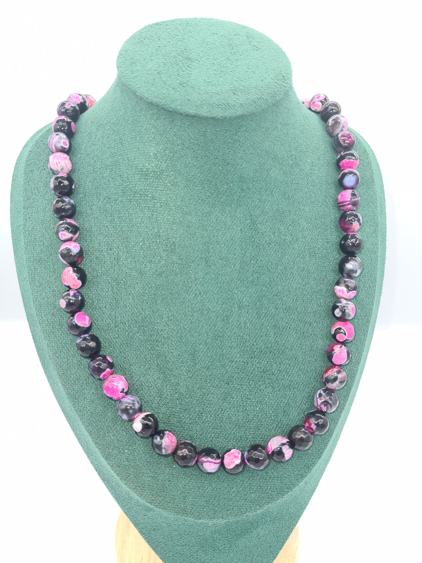 Faceted Fire Crackle Agate Necklace (60cm)