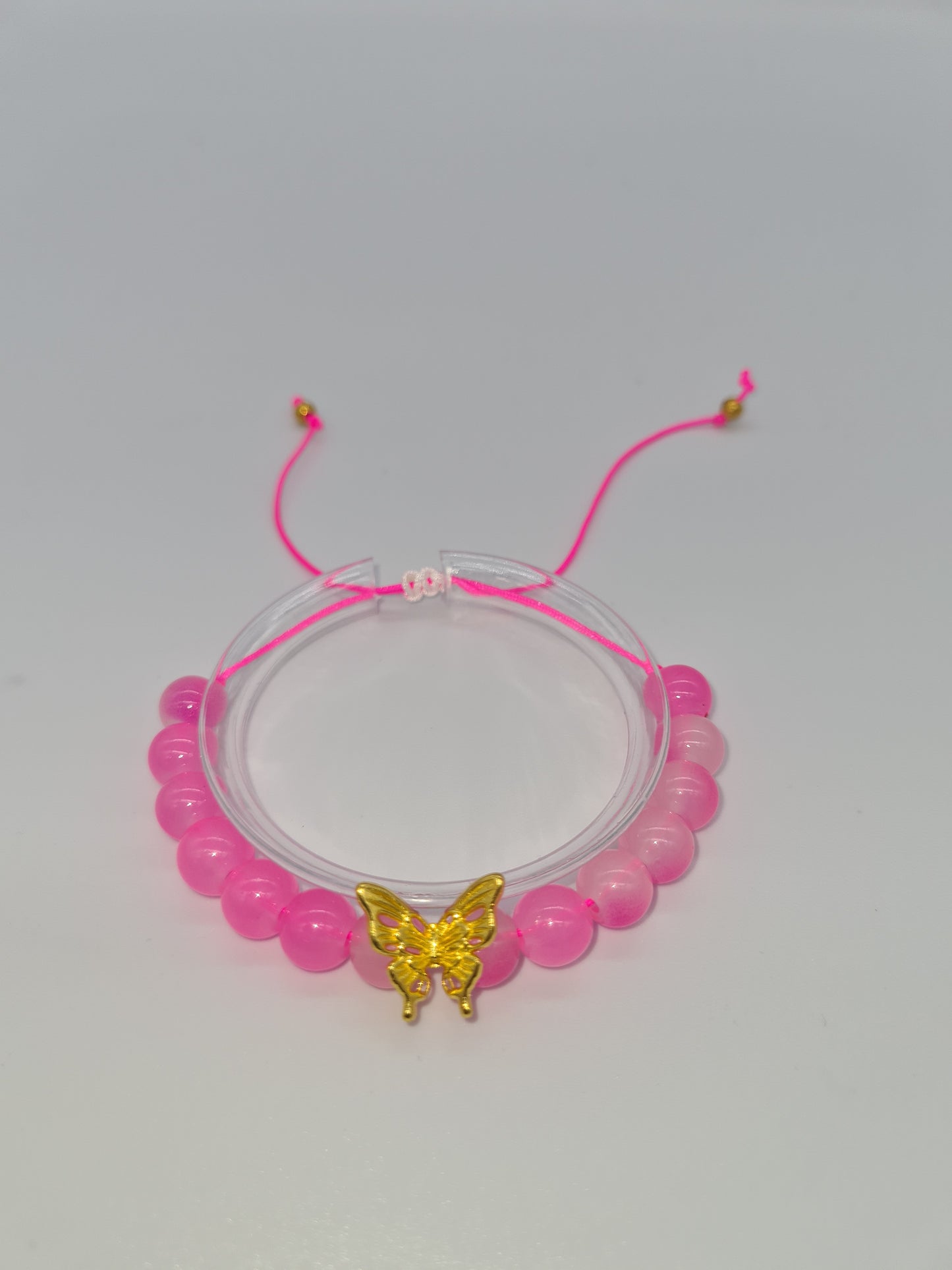 Glass Beads with Butterfly Childs Bracelet (Adjustable)