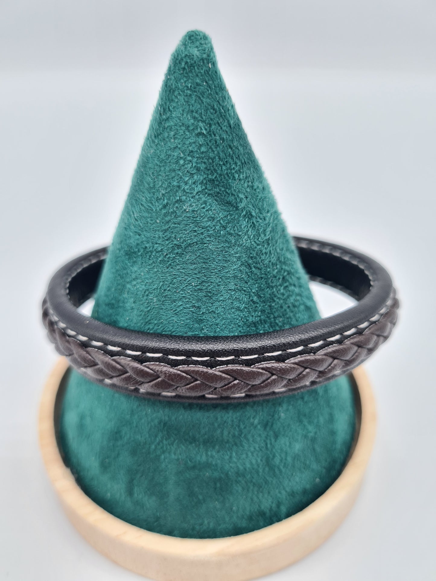 Bracelet, Braided Leather, 304 Stainless Magnetic Clasp