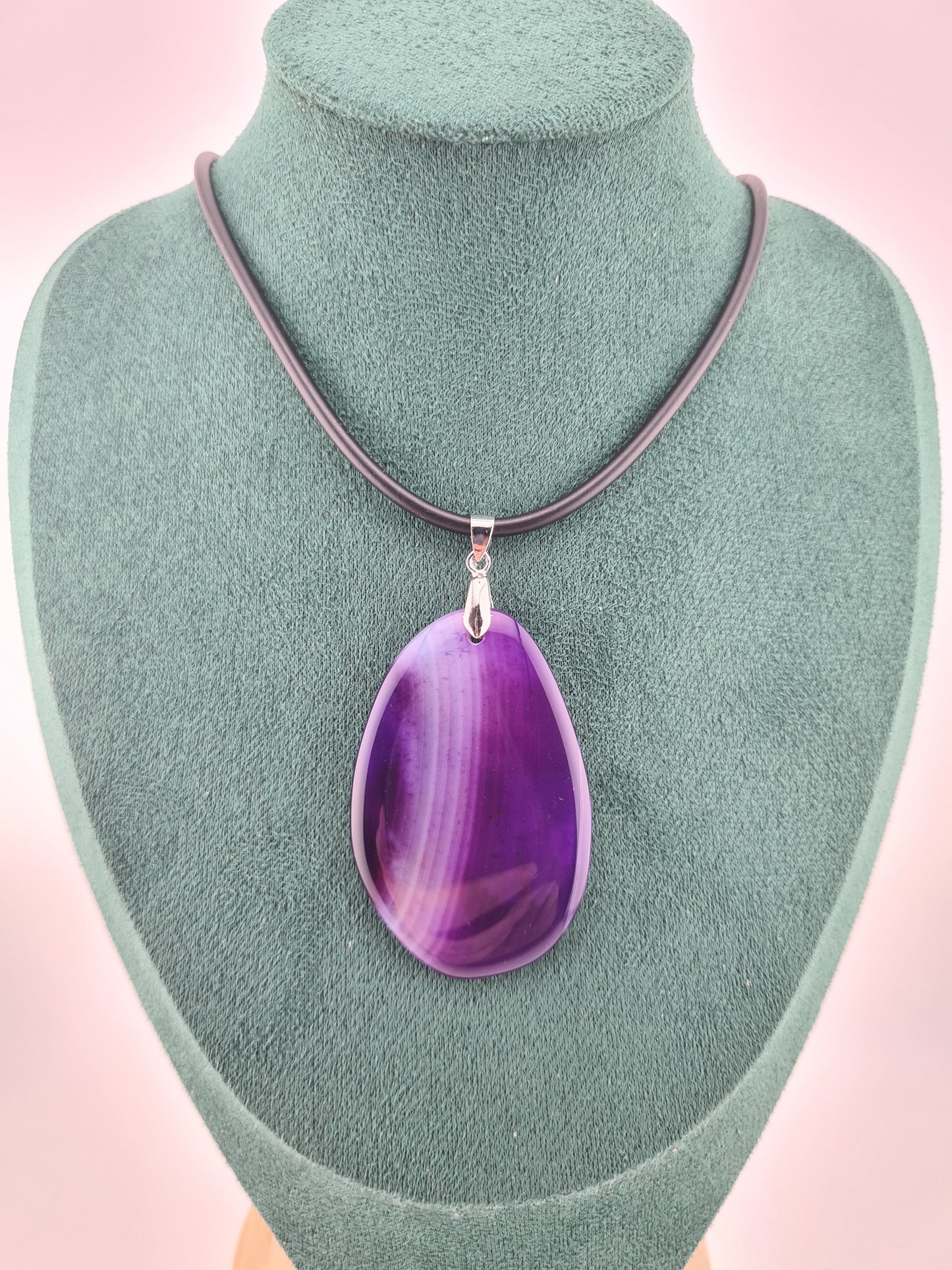 Purple Teardrop Charm, Necklace