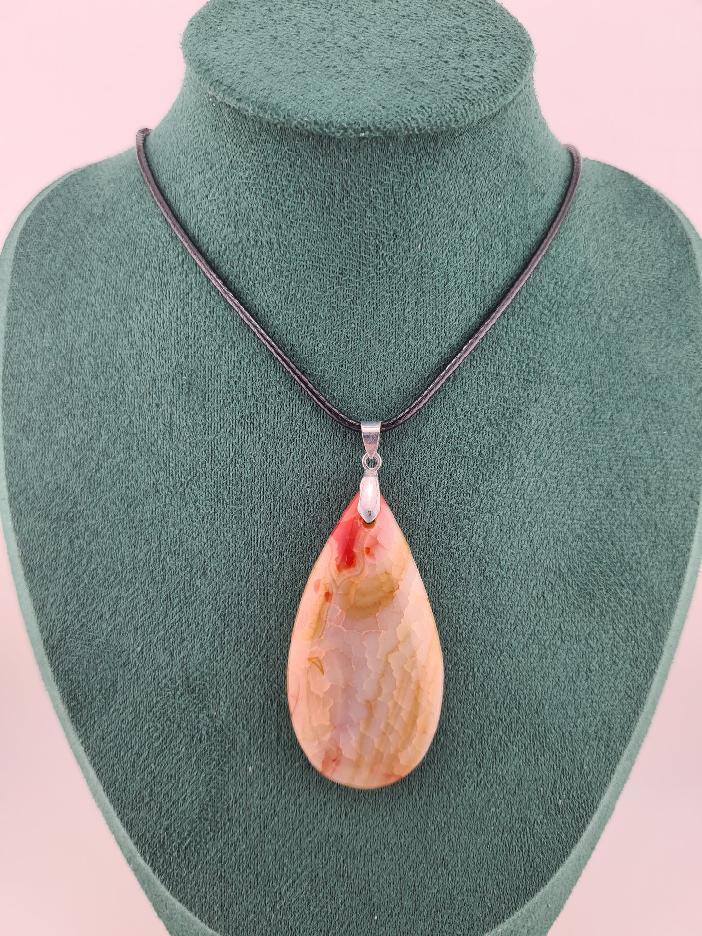 Earth tones Teardrop Charm, Necklace