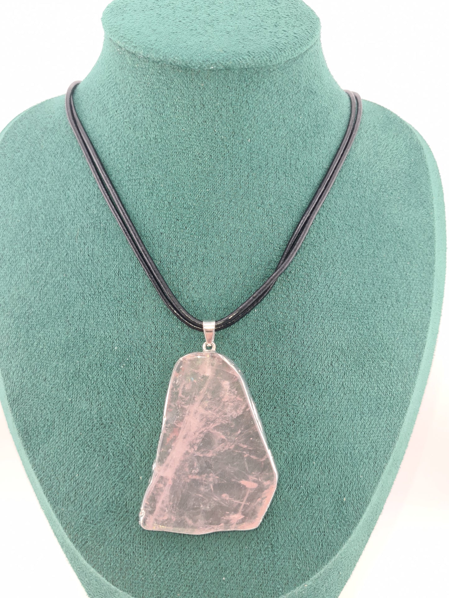 Rose Quartz Slice Charm, Necklace