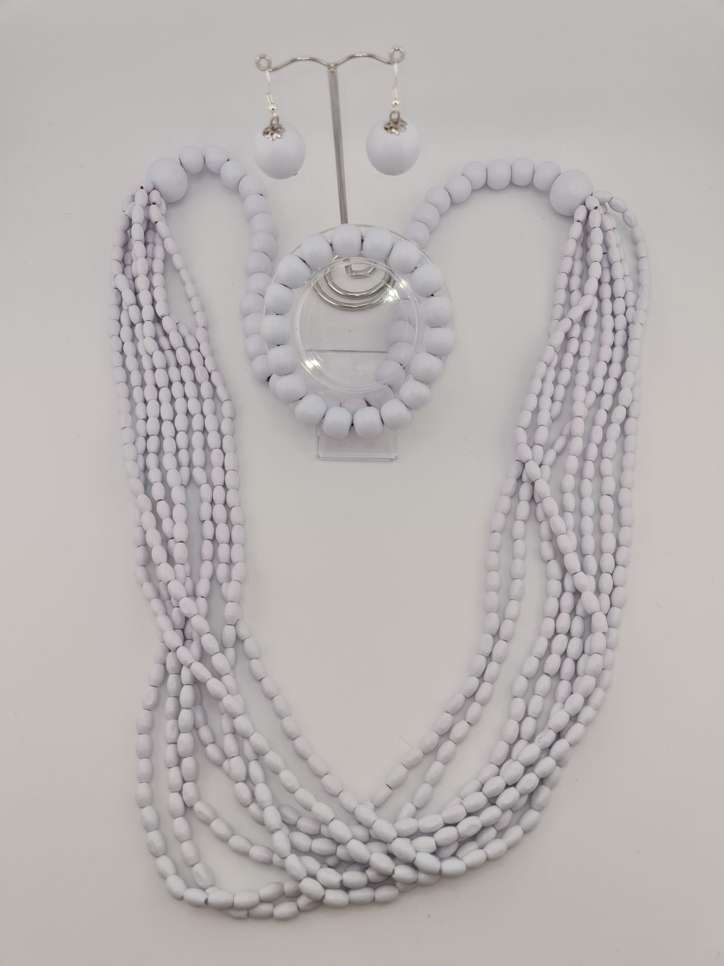 Eco Friendly Wood Package - Necklace, Bracelet & Earrings (various colours)