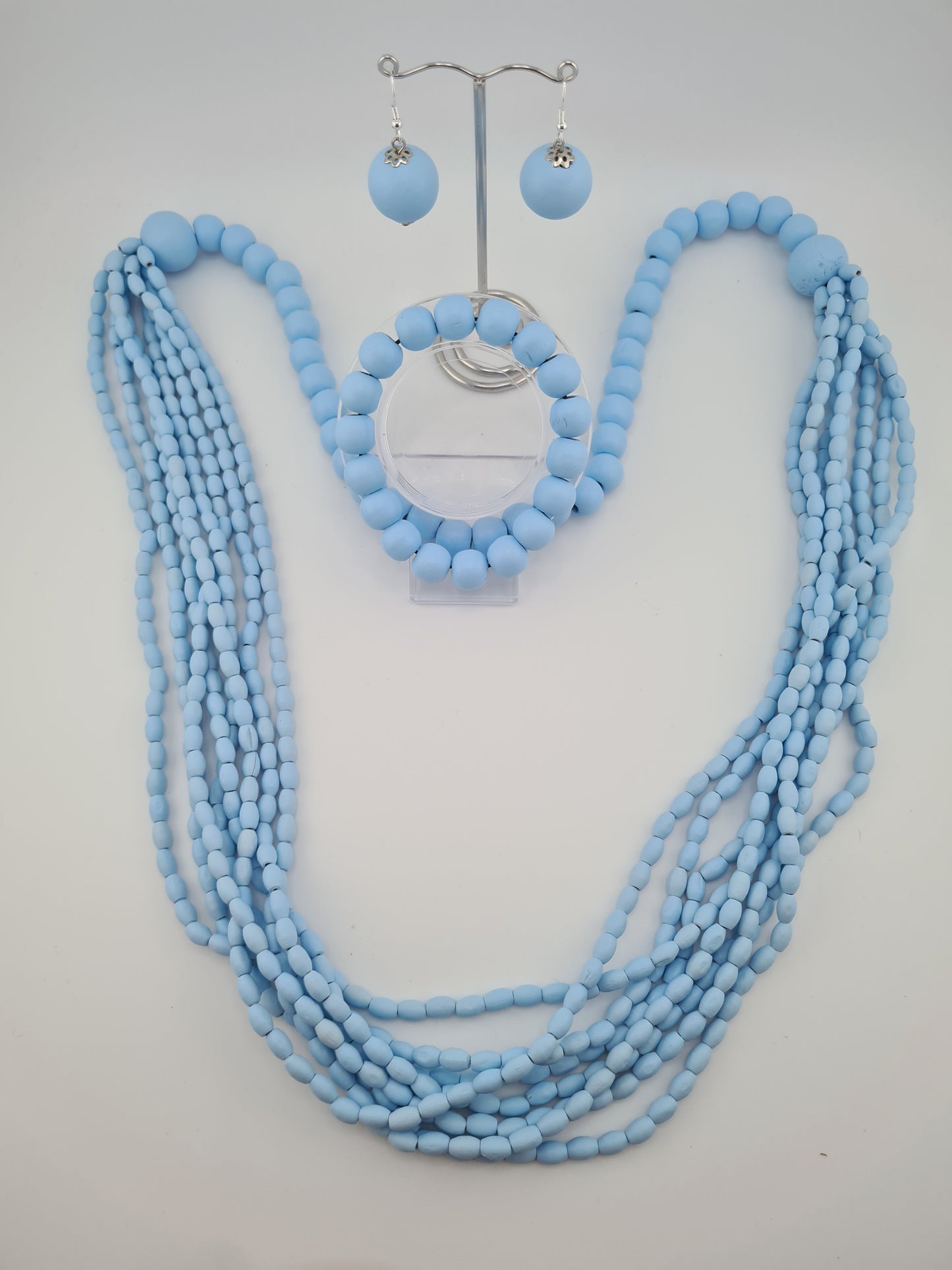 Eco Friendly Wood Package - Necklace, Bracelet & Earrings (various colours)
