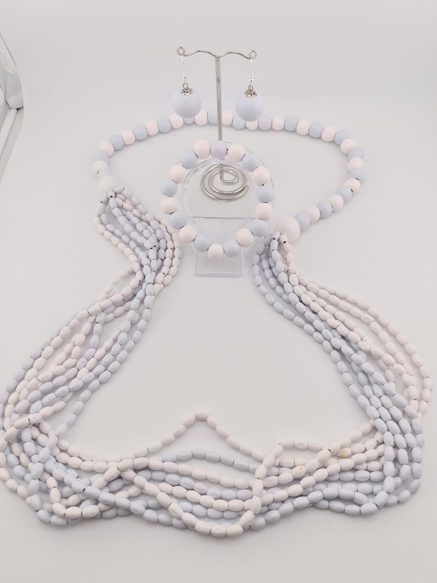 Eco Friendly Wood Package - Necklace, Bracelet & Earrings (various colours)