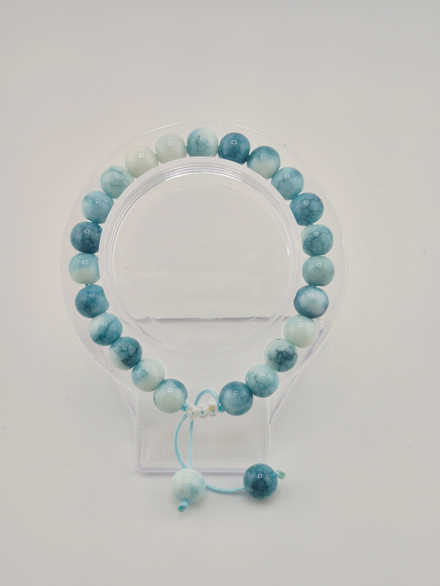 Bracelet, Adjustable, Opaque Glass Crackle (15cm/18cm)
