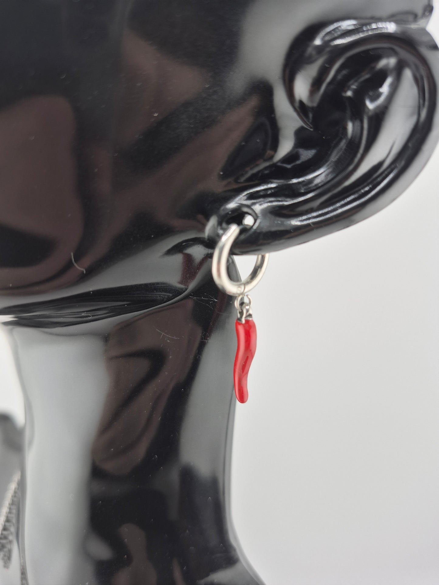 Earrings, Red Chilli, Hoop (Gold/Silver)