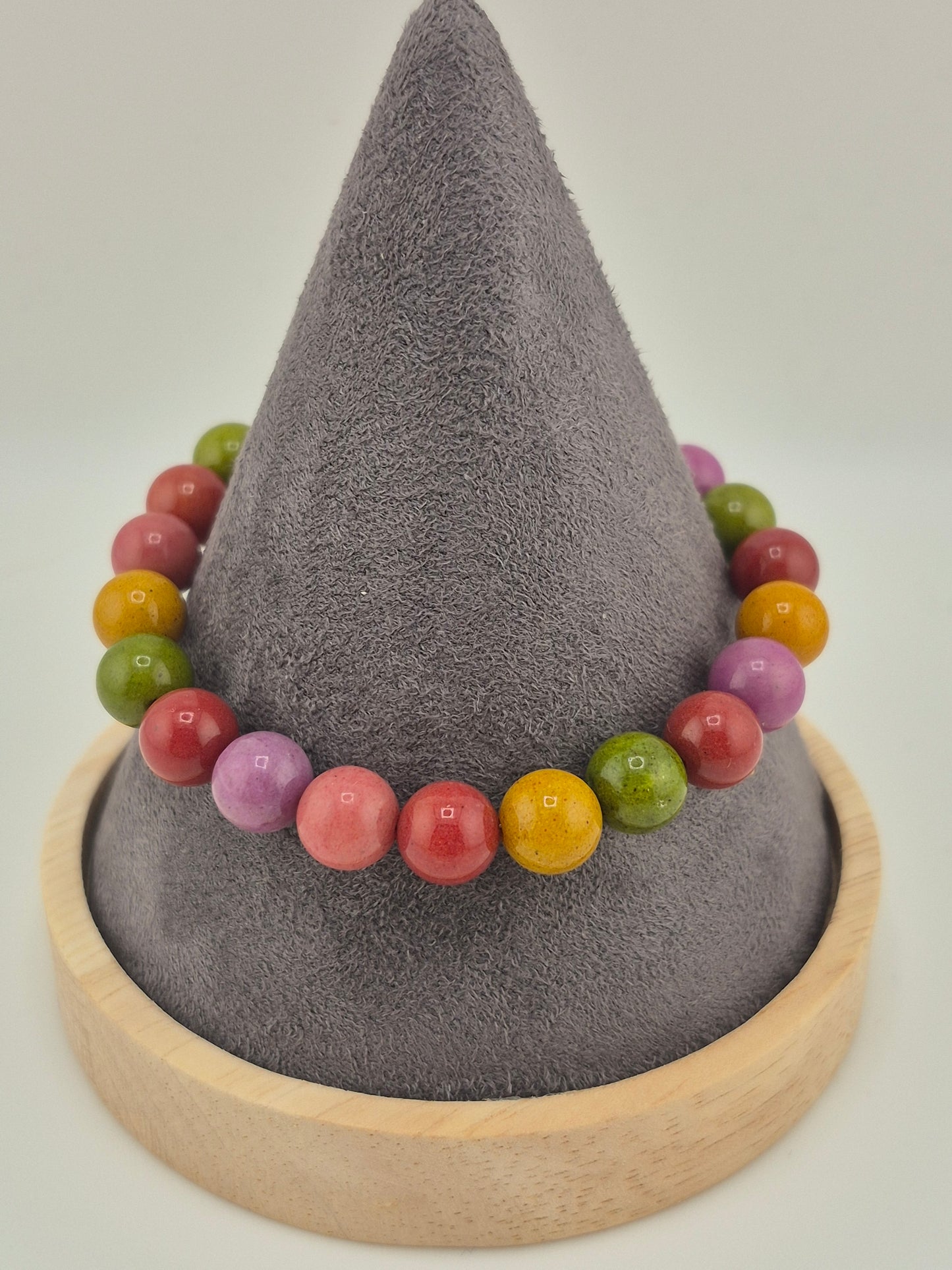 Bracelet, Malaysian Jade, Dark Mixed Colours (18cm/20cm)