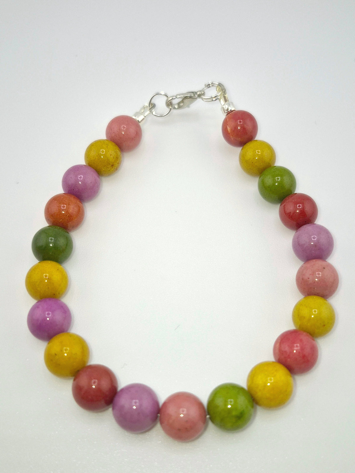 Bracelet, Malaysian Jade, Dark Mixed Colours (18cm/20cm)