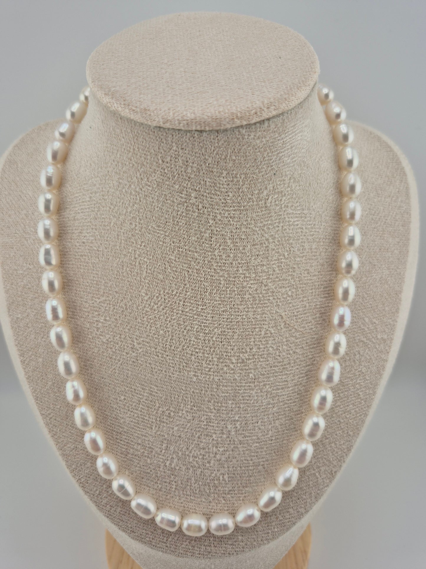 Necklace, Natural Cultured Freshwater Pearl, Creamy White, 40.5cm (Choker)