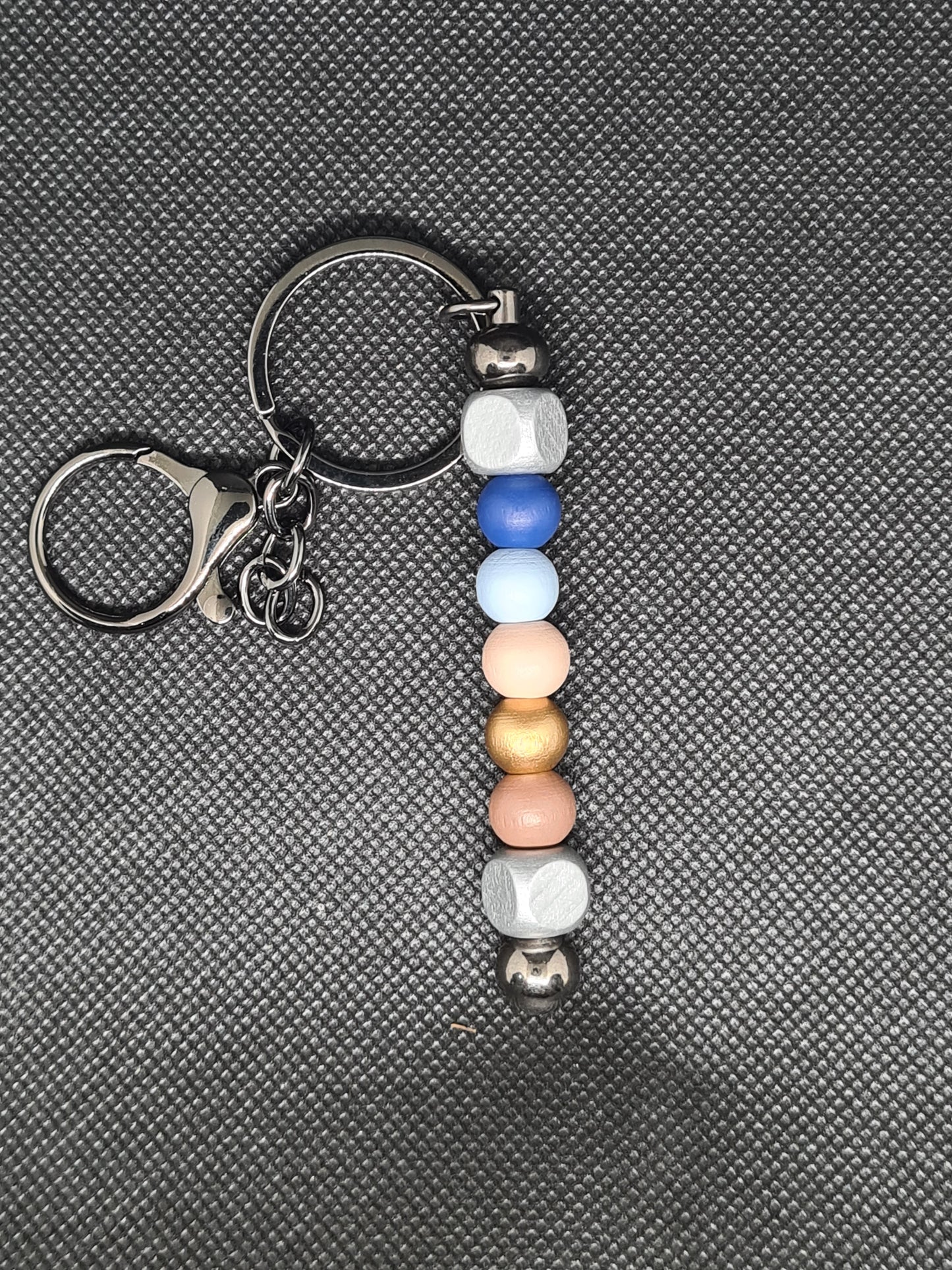 Classic Men's Keychain - Earth Tones with Platinum/Gold/Silver Keychain