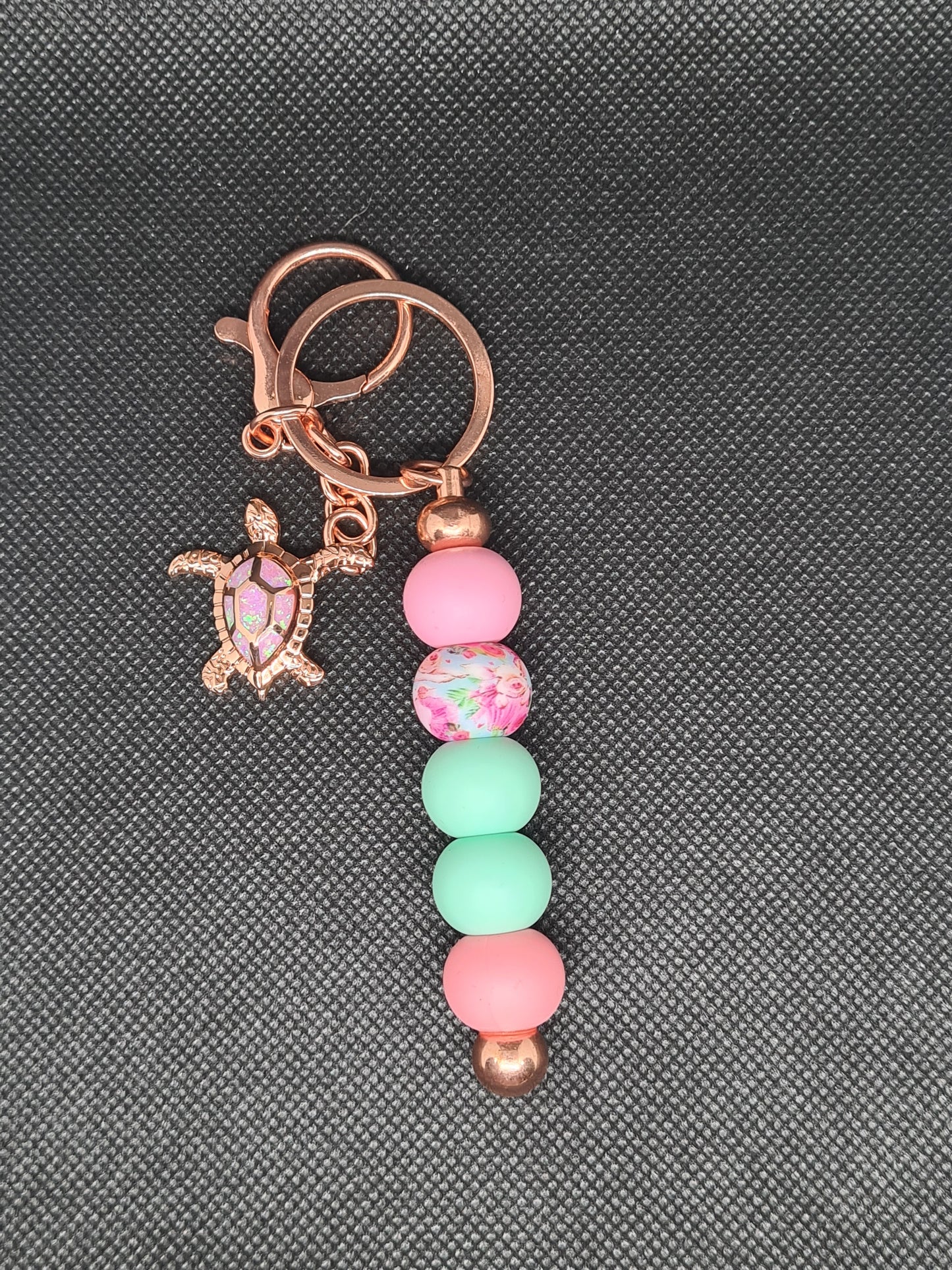 Pearl Turtle, Rose Gold, Keychain
