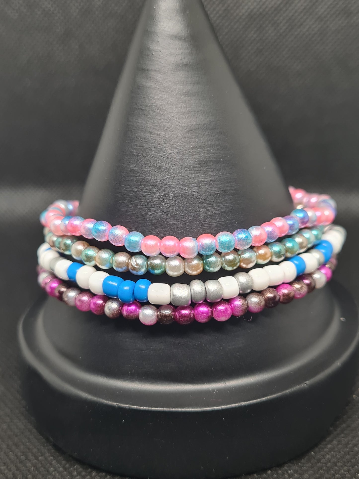 Anklets, Glass Barrel multi-colour