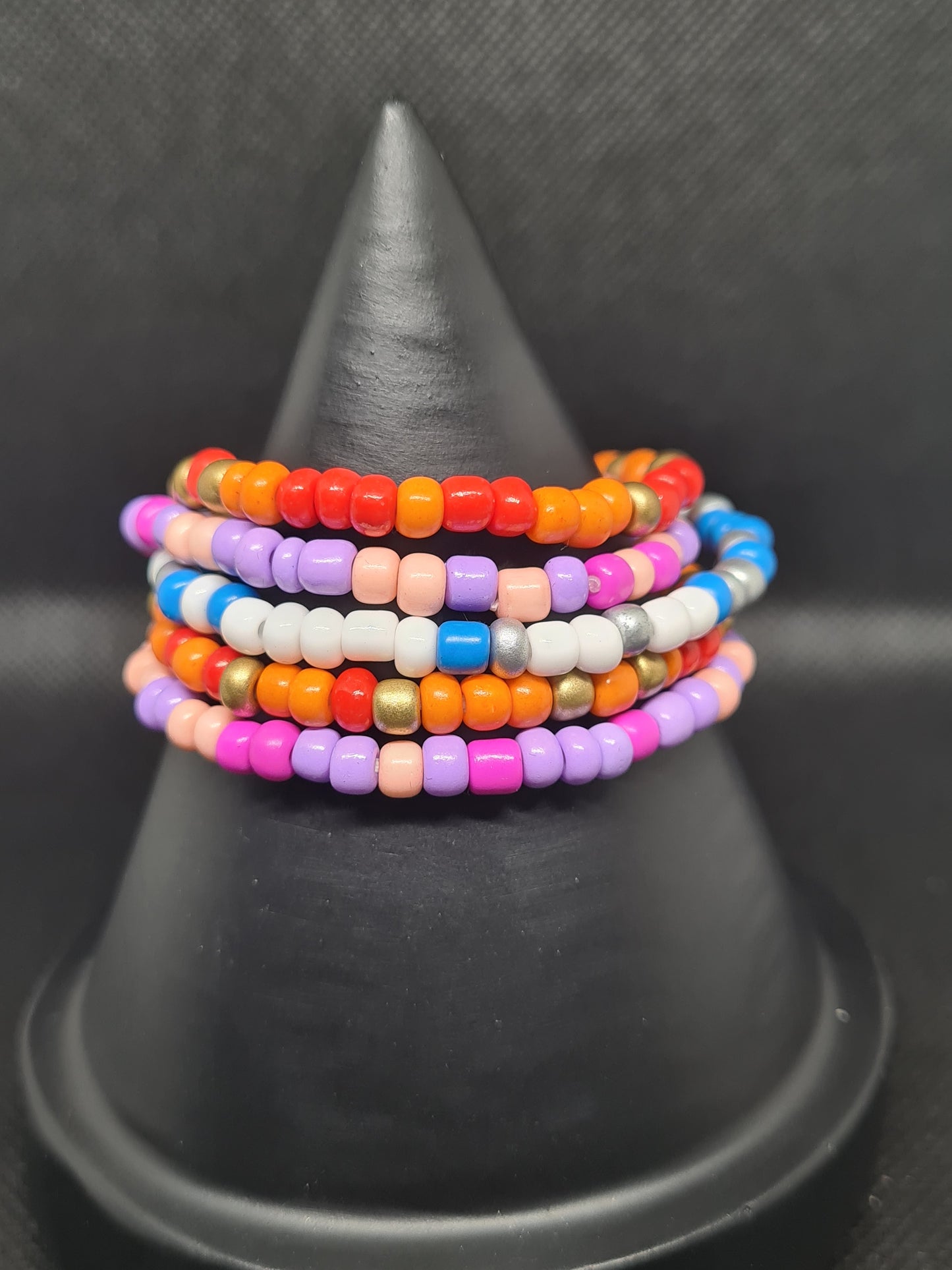 Anklets, Glass Barrel multi-colour