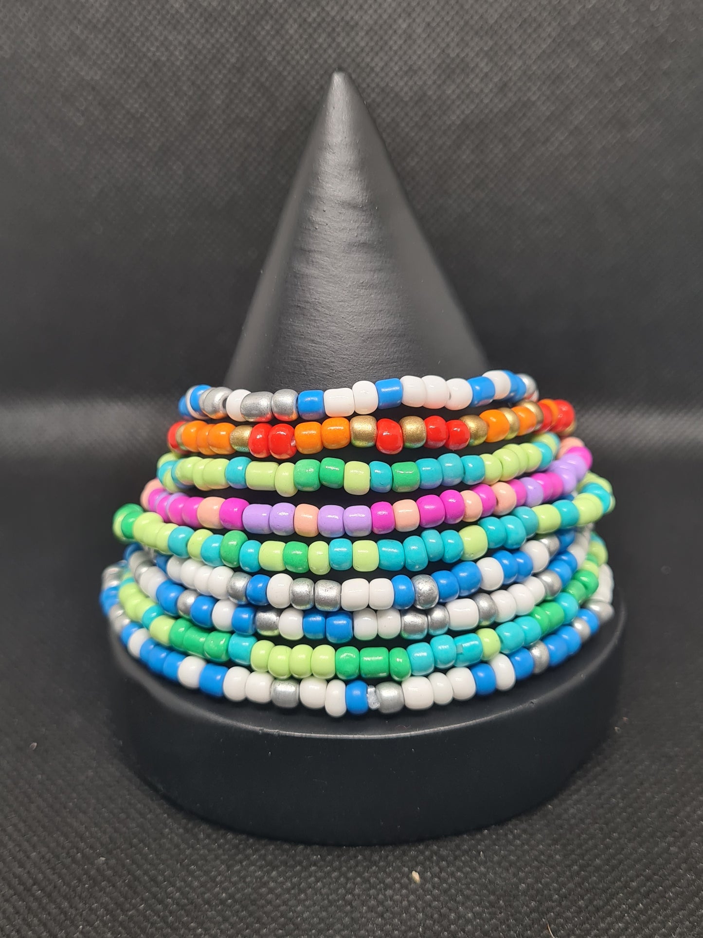 Anklets, Glass Barrel multi-colour