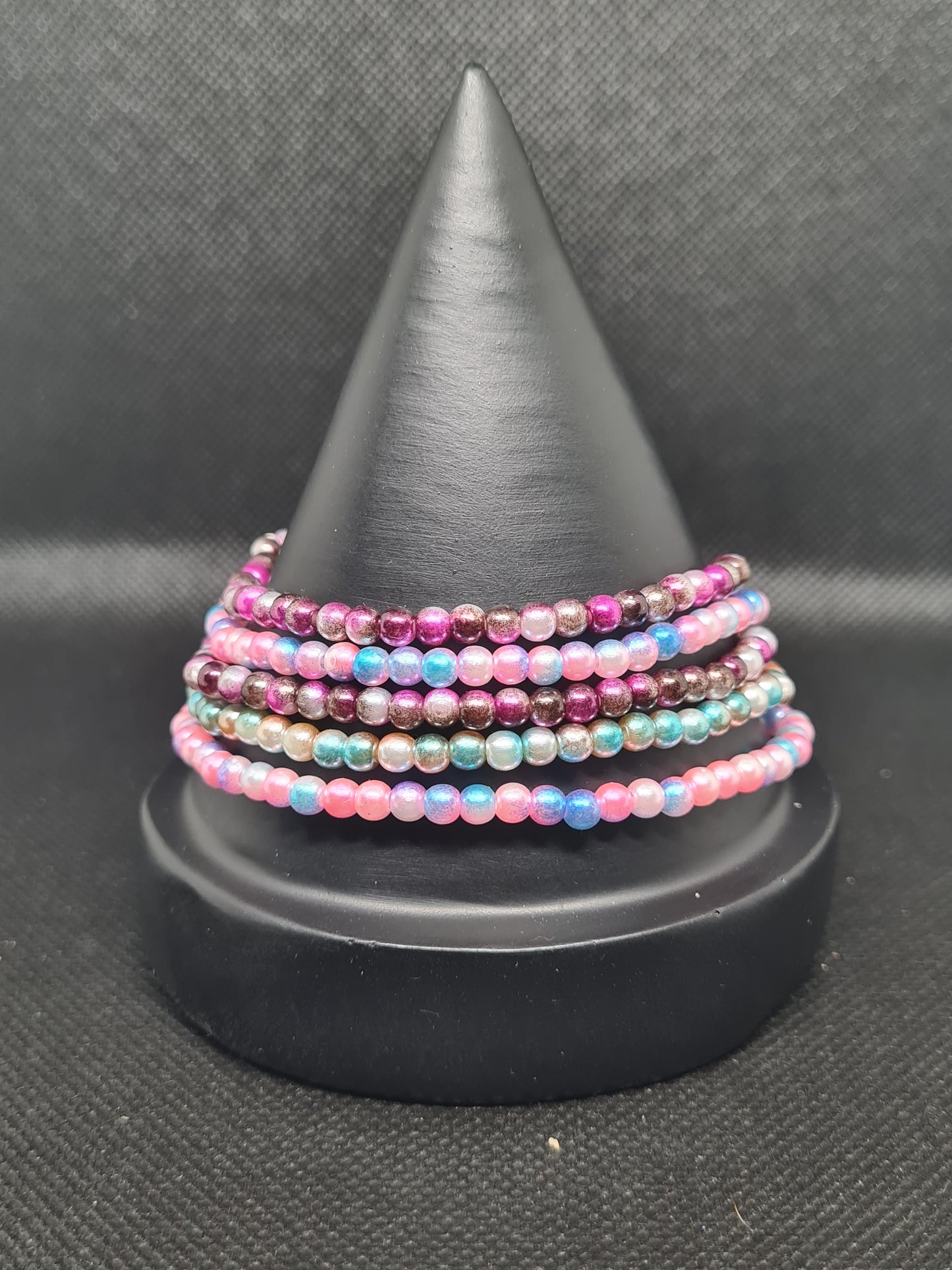 Anklets, Glass Barrel multi-colour