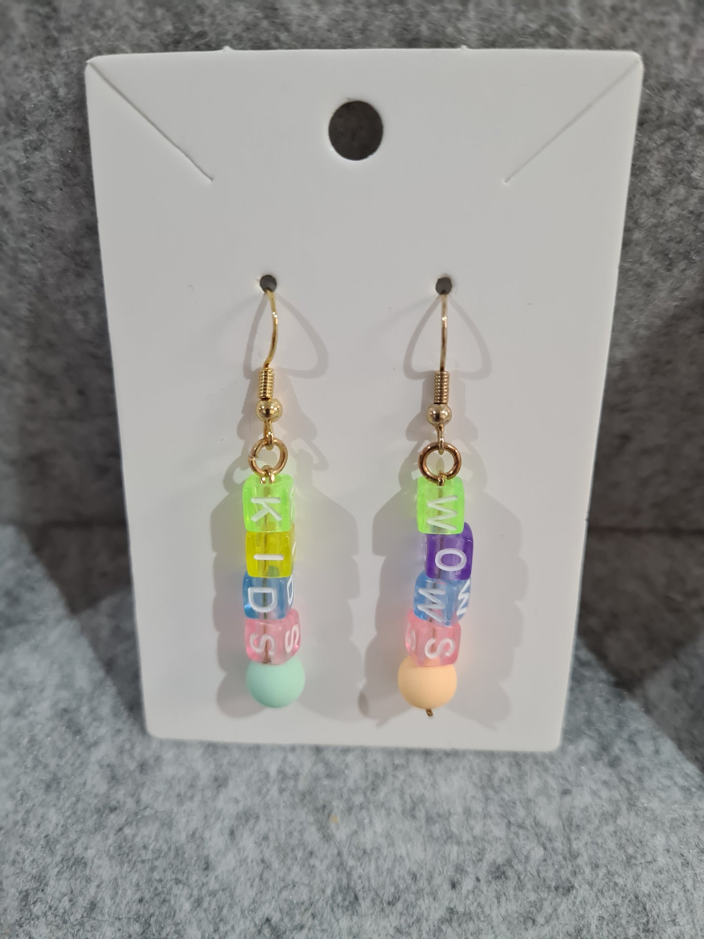 WOWs, Multi Colour Earrings, Gold Shepherd Hook